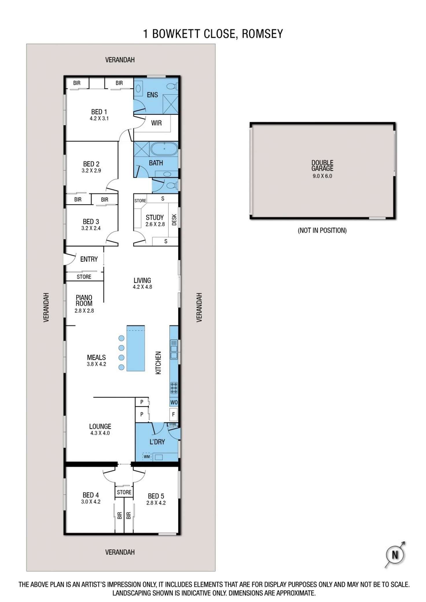 Floorplan of Homely house listing, 1 Bowkett Close, Romsey VIC 3434