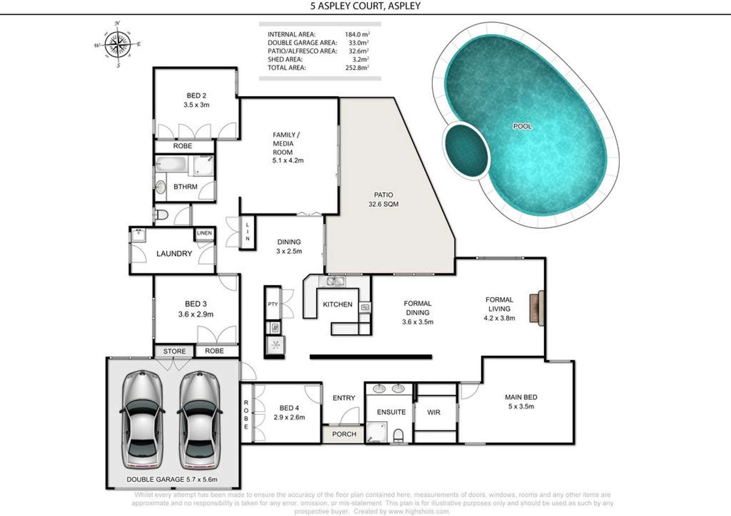 Floorplan of Homely house listing, 5 Aspley Court, Aspley QLD 4034