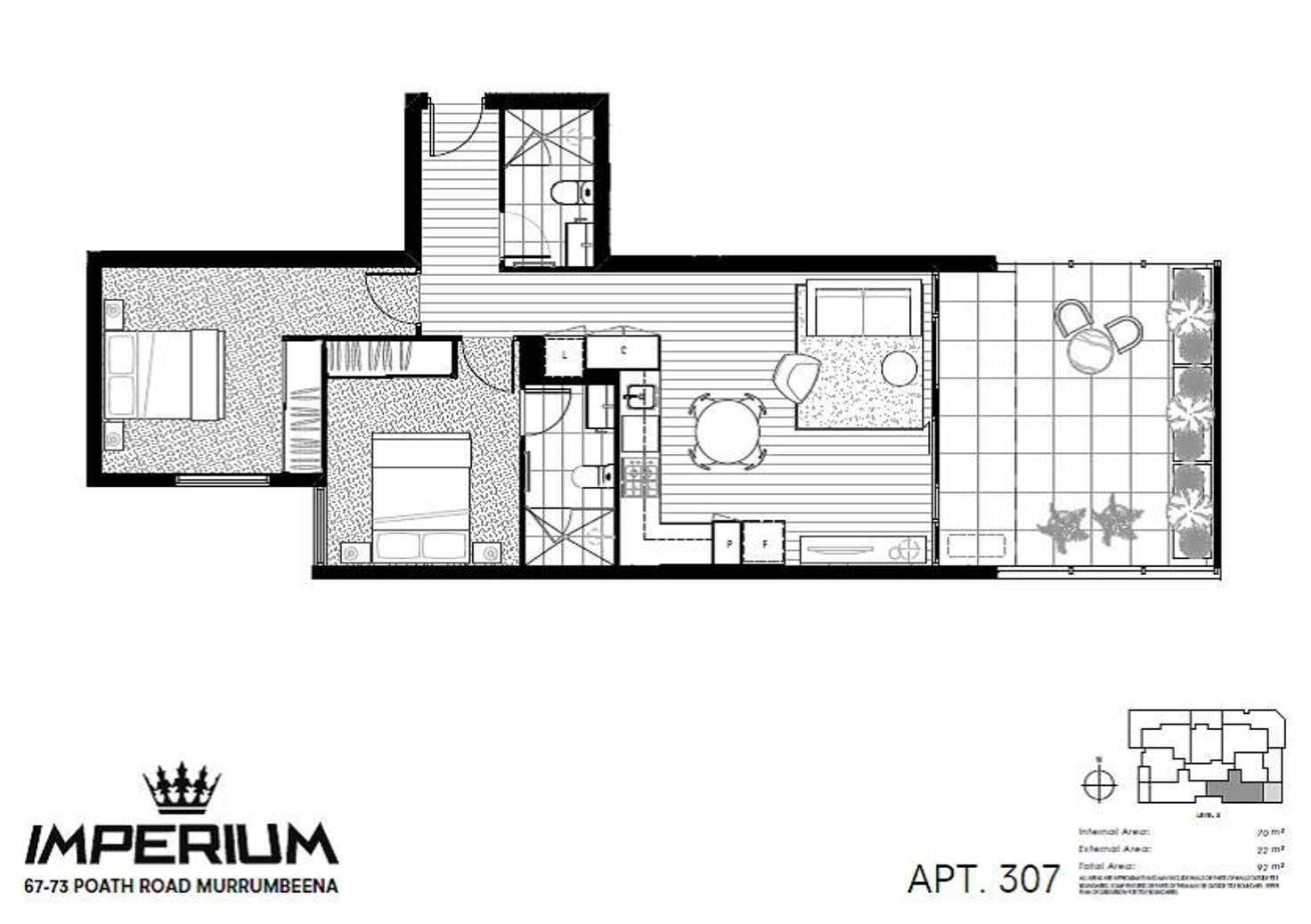 Floorplan of Homely apartment listing, 307/67B Poath Road, Murrumbeena VIC 3163
