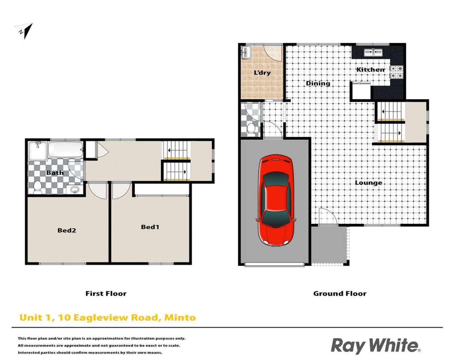 Floorplan of Homely townhouse listing, 1/10-14 Eagleview Road, Minto NSW 2566
