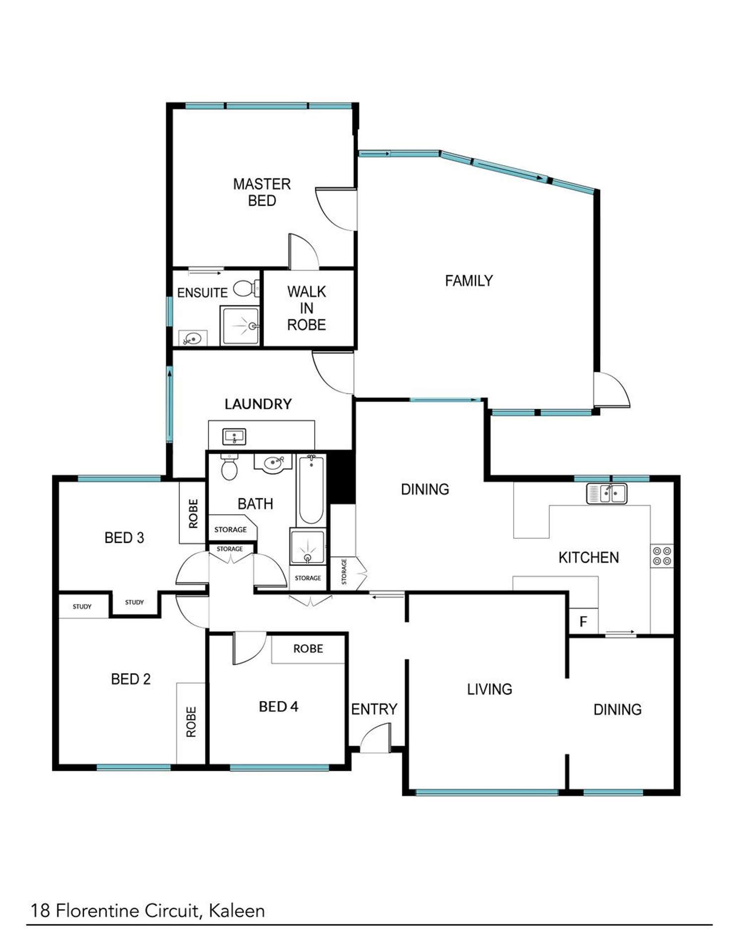 Floorplan of Homely house listing, 18 Florentine Circuit, Kaleen ACT 2617