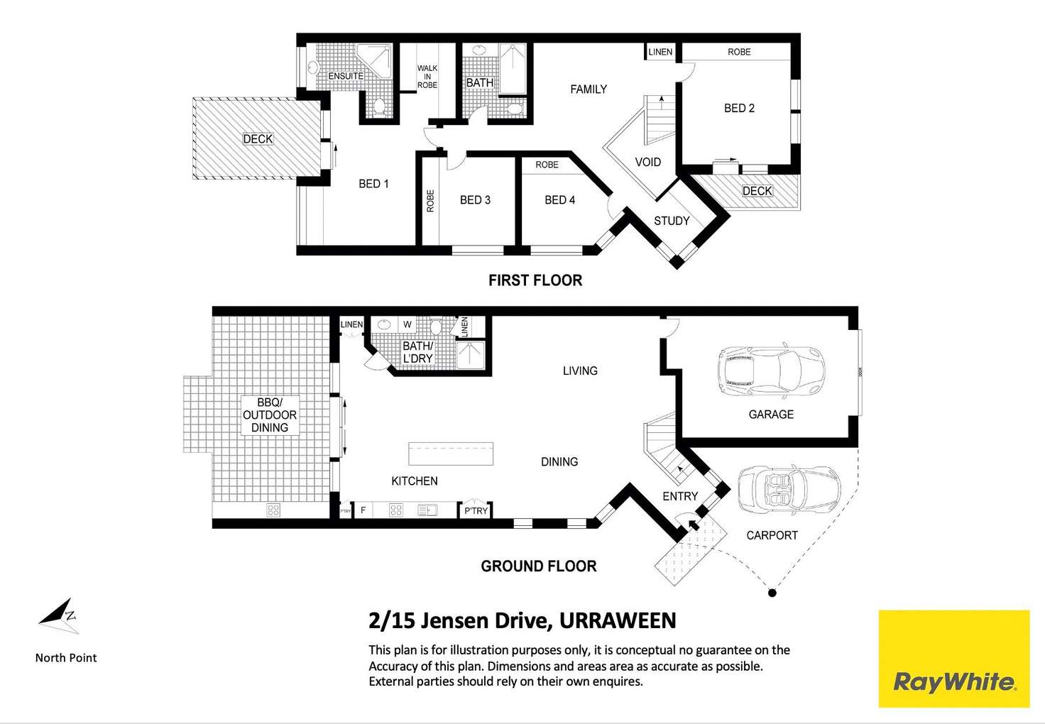 Floorplan of Homely semiDetached listing, 2/15 Jensen Drive, Urraween QLD 4655