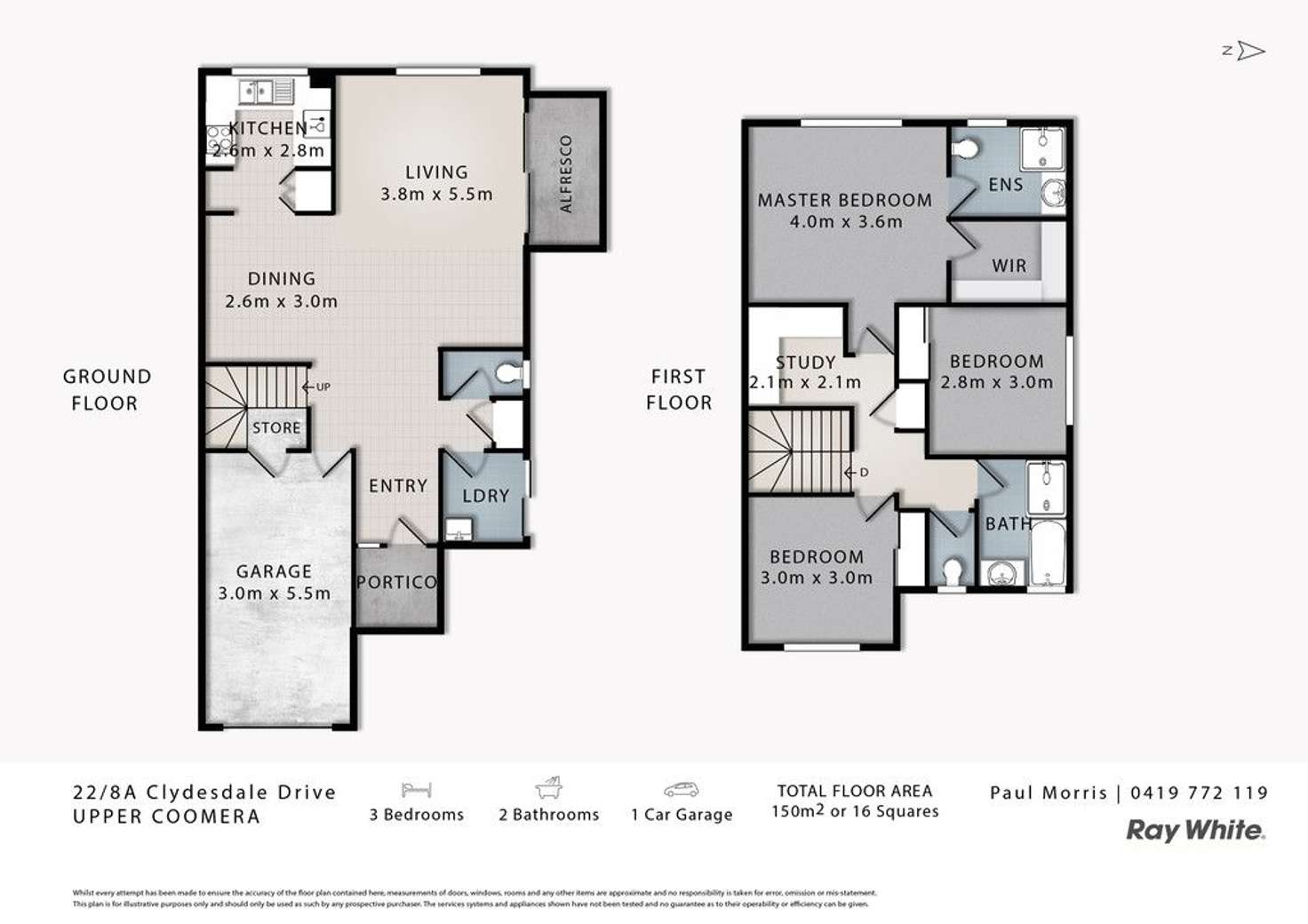 Floorplan of Homely townhouse listing, 22/8A Clydesdale Drive, Upper Coomera QLD 4209