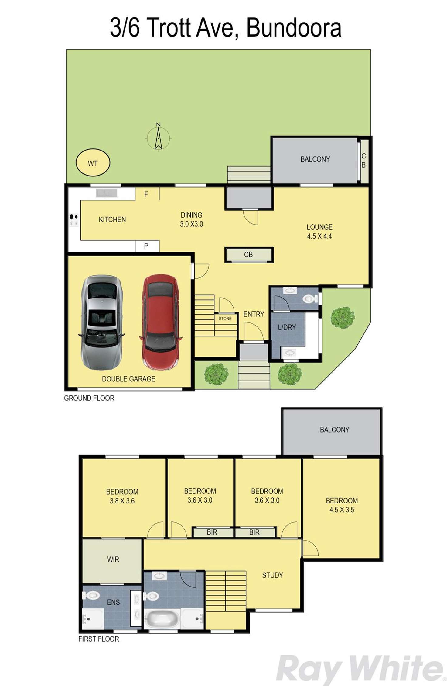 Floorplan of Homely townhouse listing, 3/6 Trott Avenue, Bundoora VIC 3083