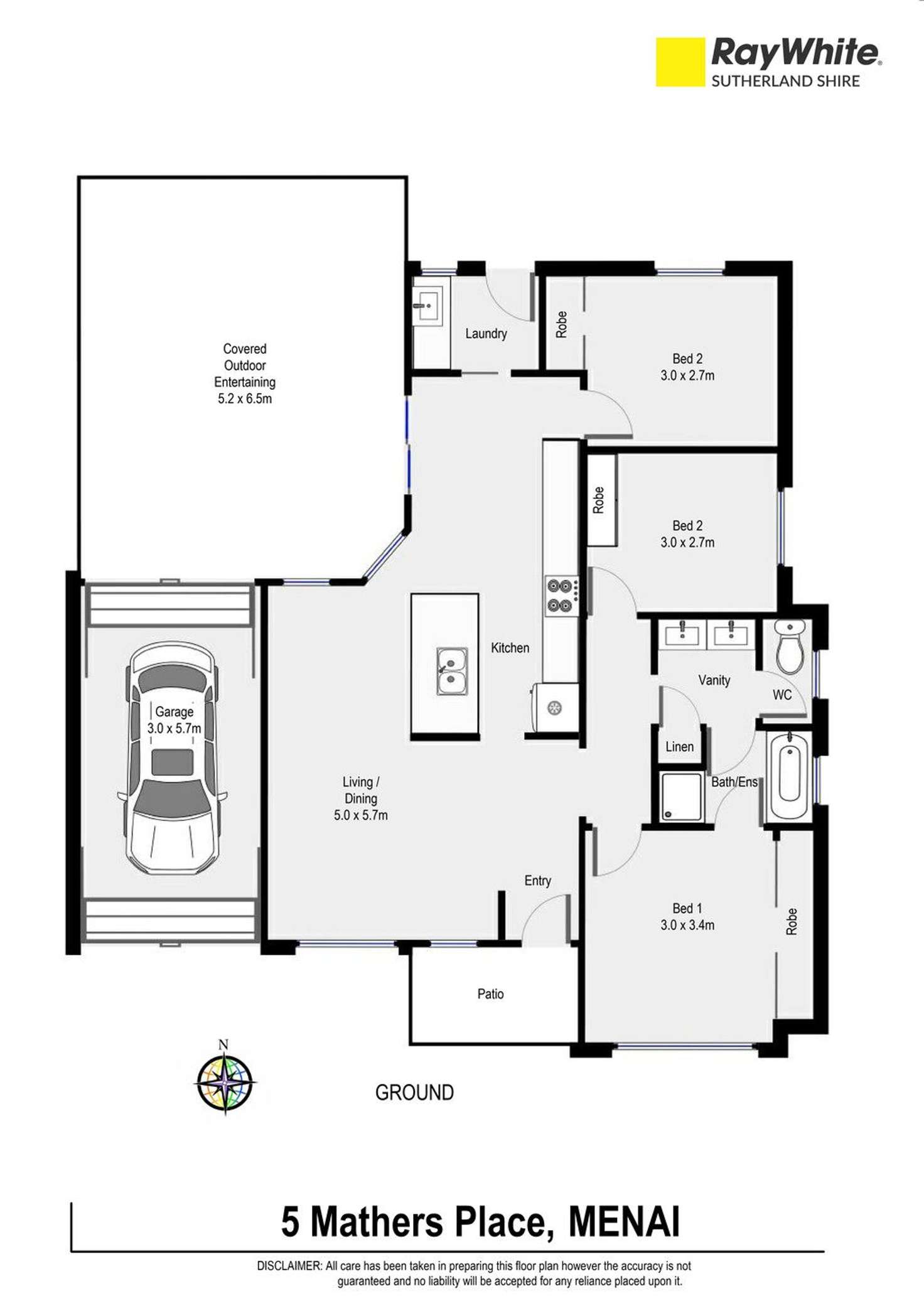 Floorplan of Homely house listing, 5 Mathers Place, Menai NSW 2234