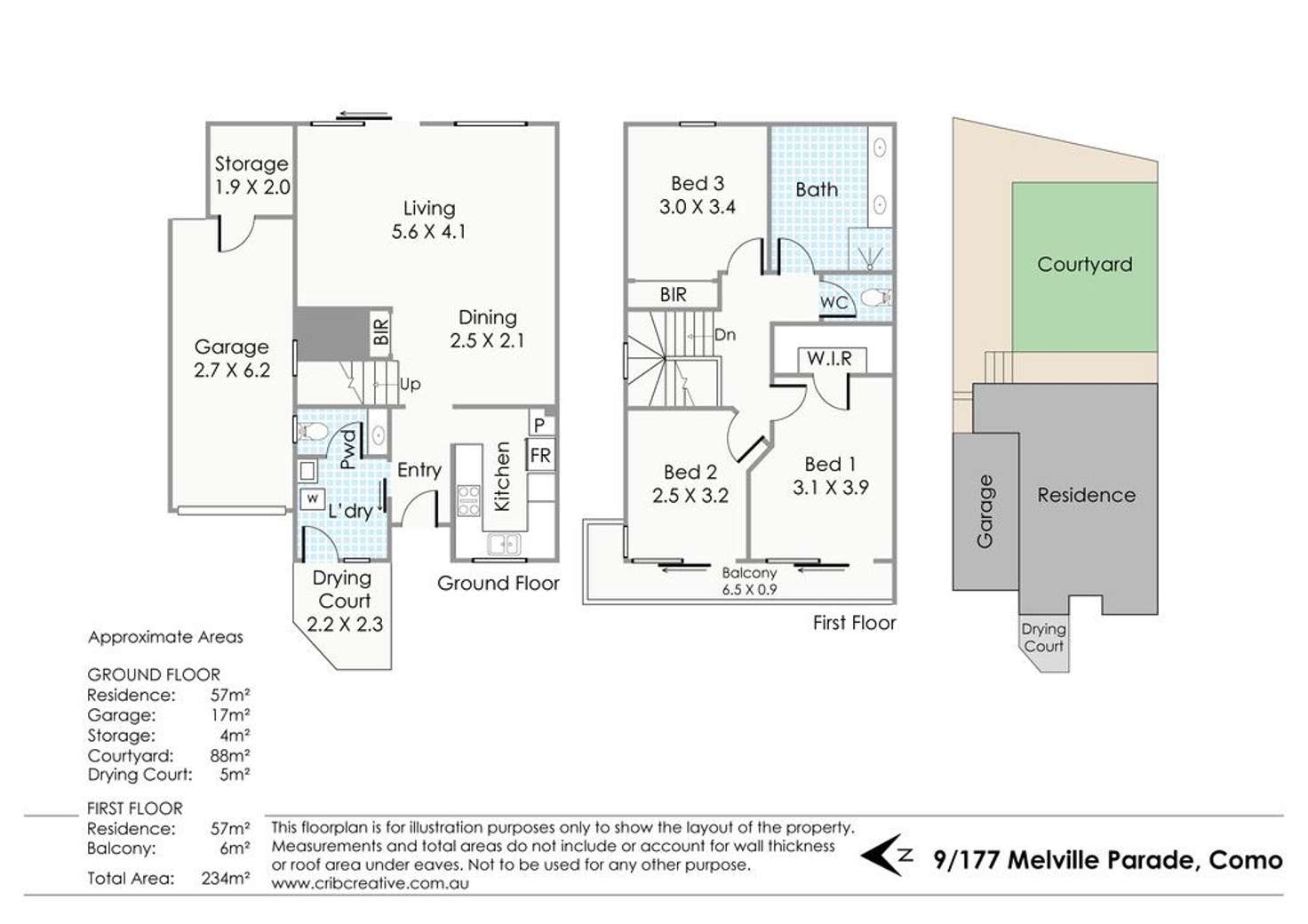 Floorplan of Homely townhouse listing, 9/177 Melville Parade, Como WA 6152