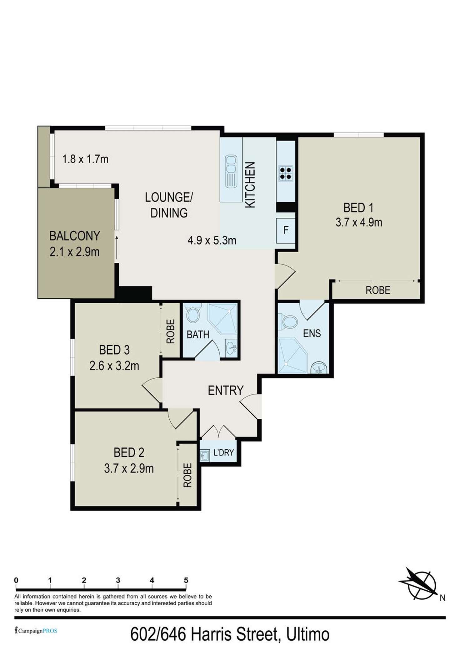 Floorplan of Homely apartment listing, 602/646 Harris Street, Ultimo NSW 2007