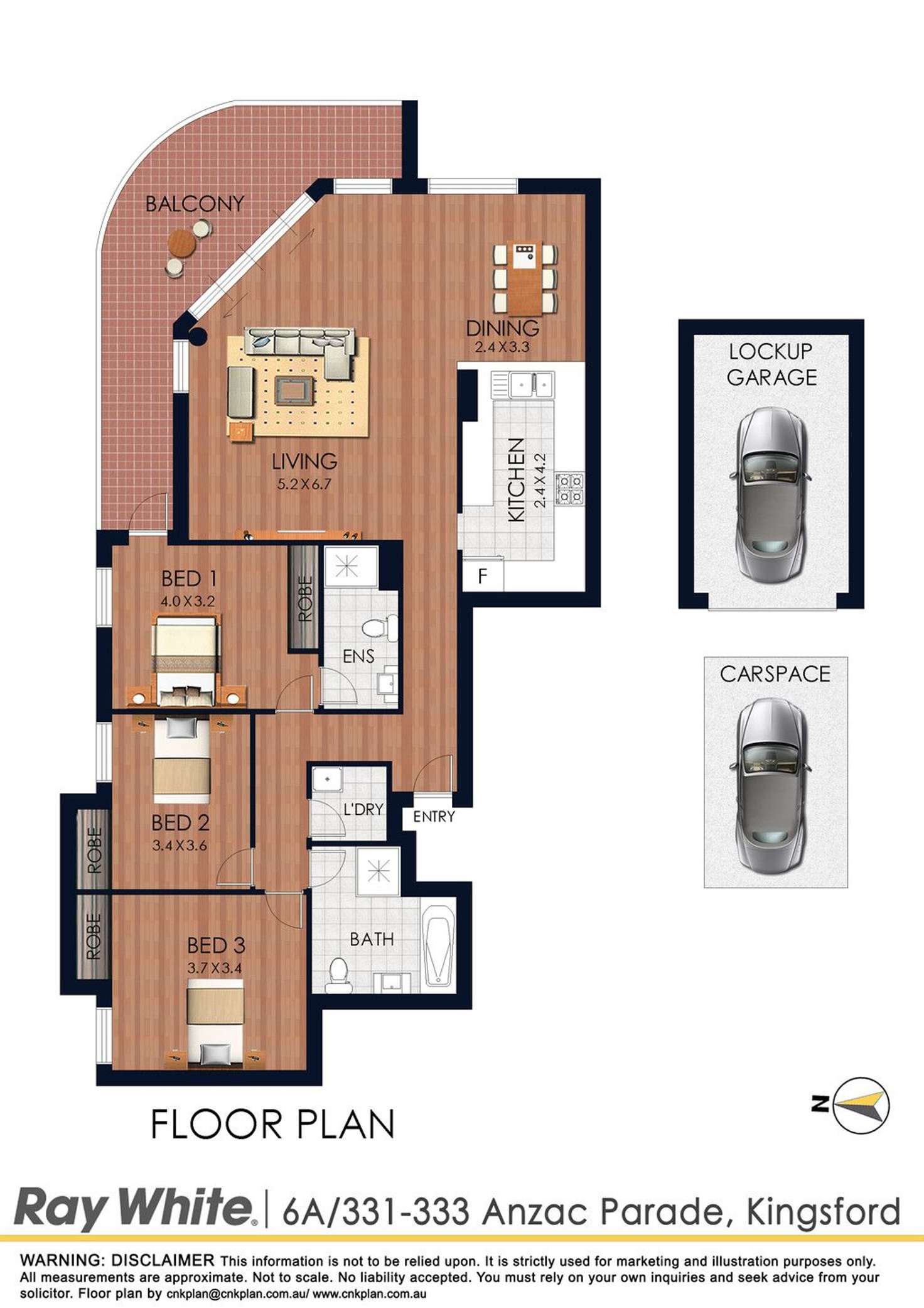 Floorplan of Homely apartment listing, 6a/331-333 Anzac Parade, Kingsford NSW 2032