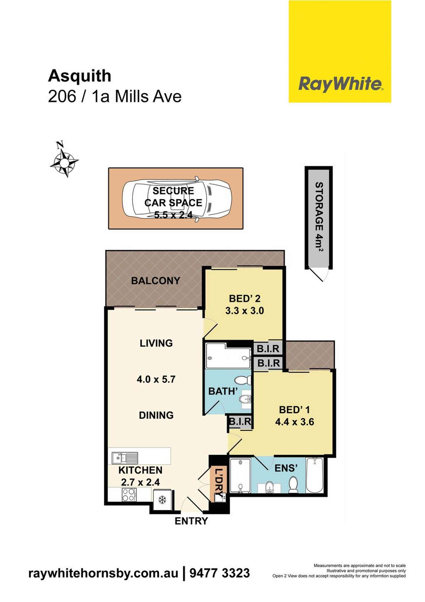 Floorplan of Homely apartment listing, 206/1A Mills Avenue, Asquith NSW 2077