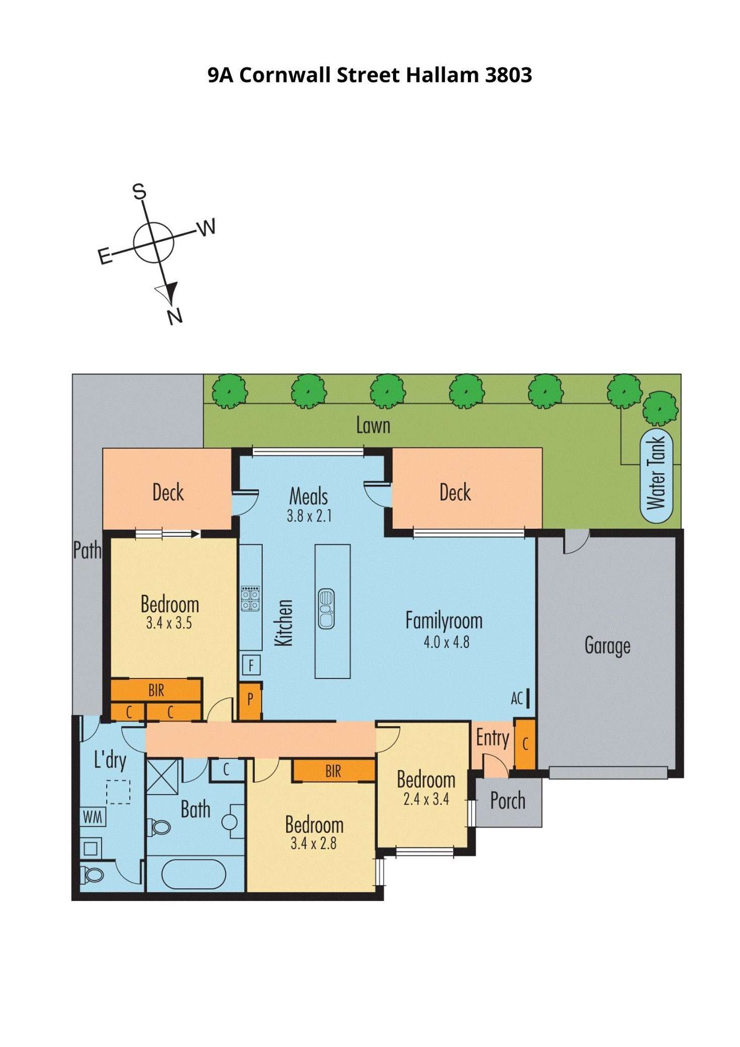 Floorplan of Homely unit listing, 9A Cornwall Street, Hallam VIC 3803