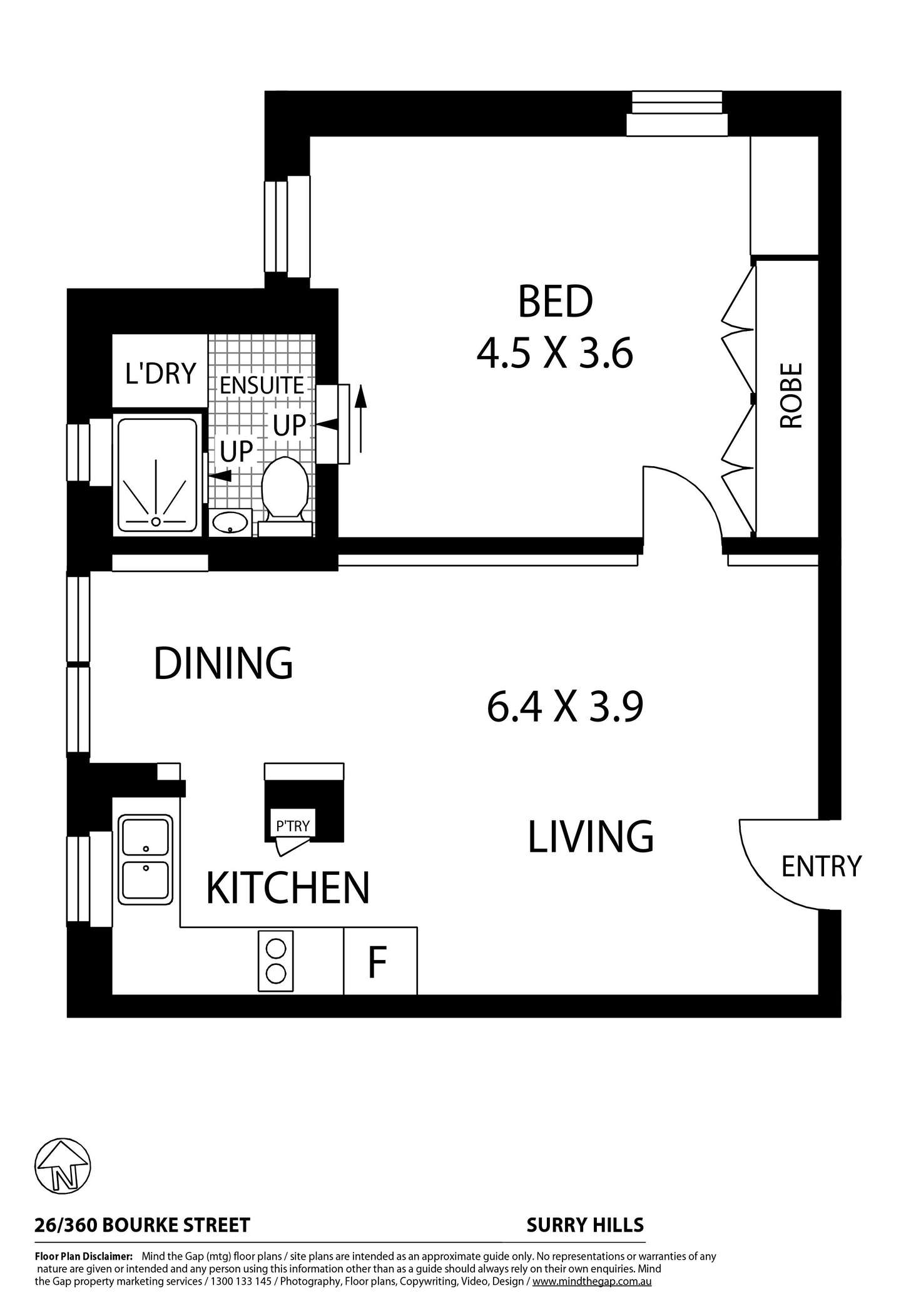 Floorplan of Homely apartment listing, 26/360-364 Bourke Street, Surry Hills NSW 2010