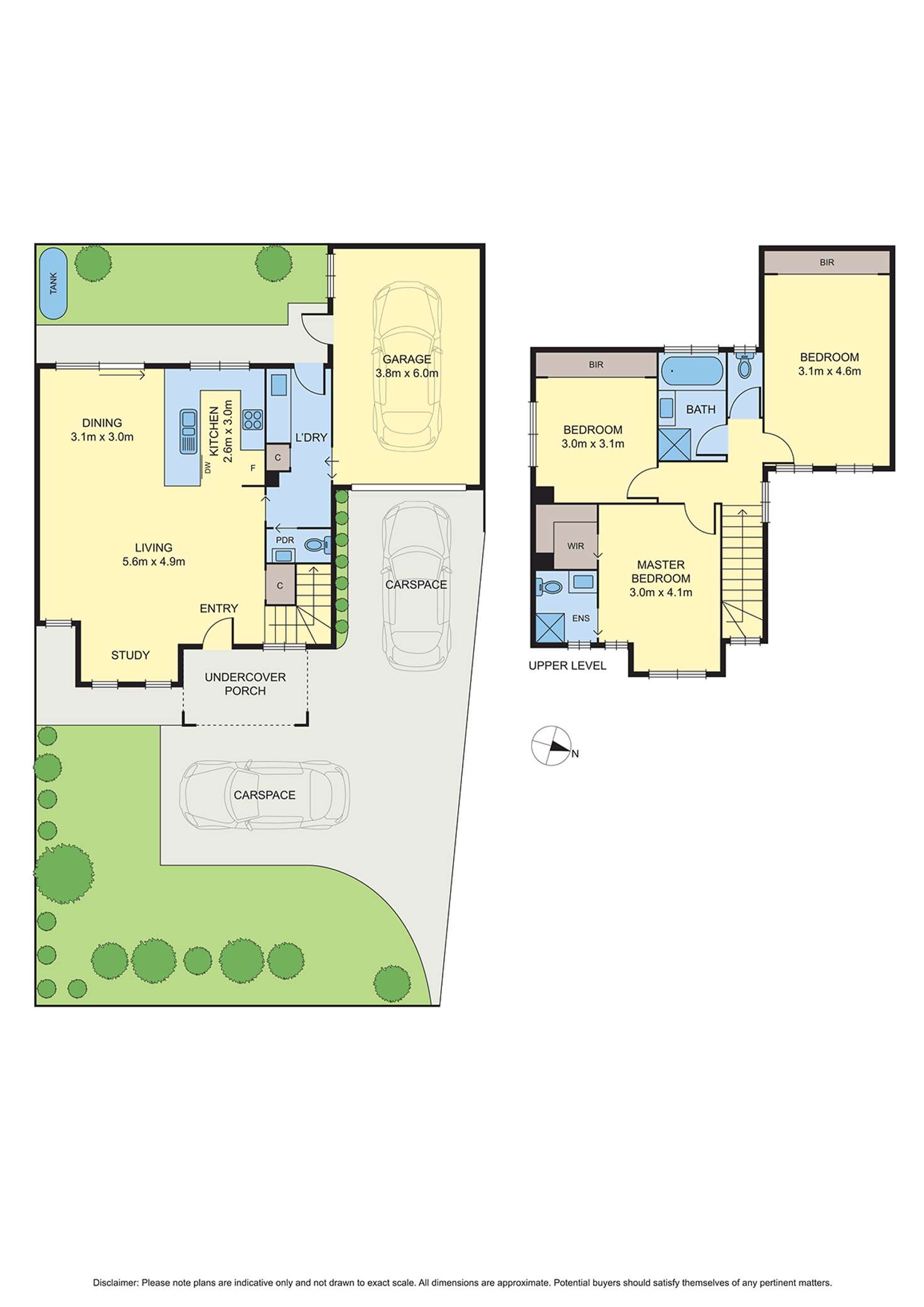 Floorplan of Homely townhouse listing, 1/581 Pascoe Vale Road, Oak Park VIC 3046