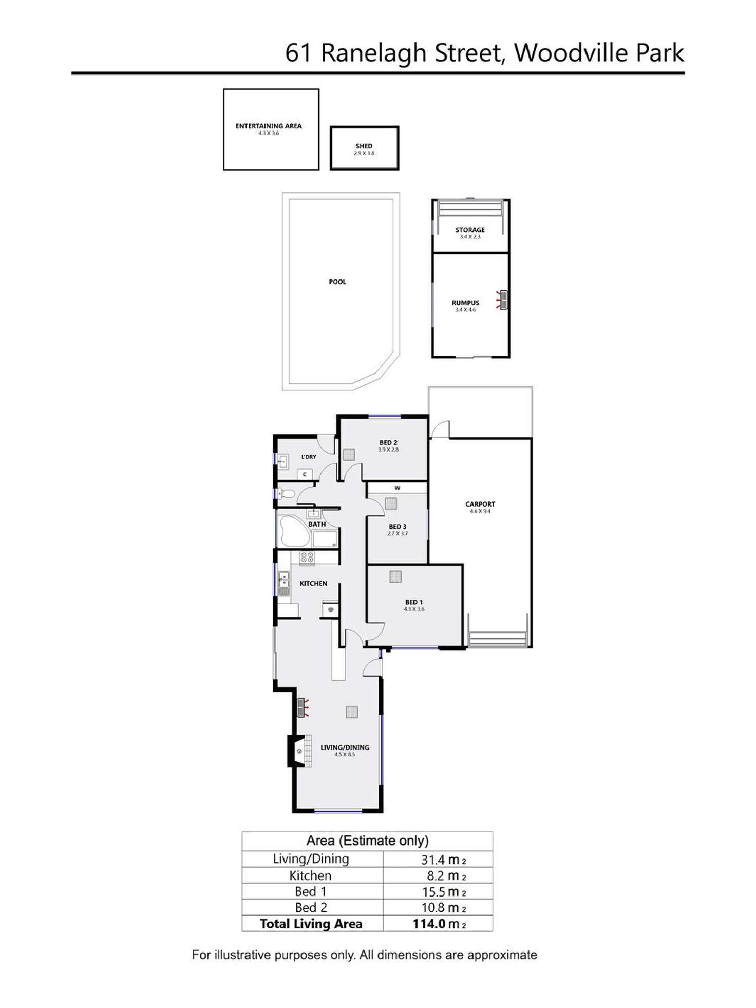 Floorplan of Homely house listing, 61 Ranelagh Street, Woodville Park SA 5011
