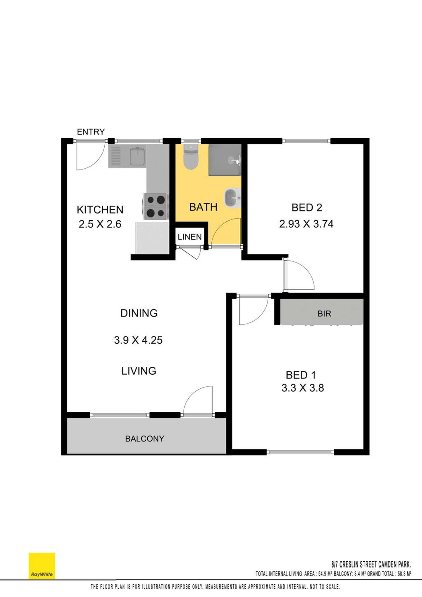 Floorplan of Homely unit listing, 8/7 Creslin Terrace, Camden Park SA 5038