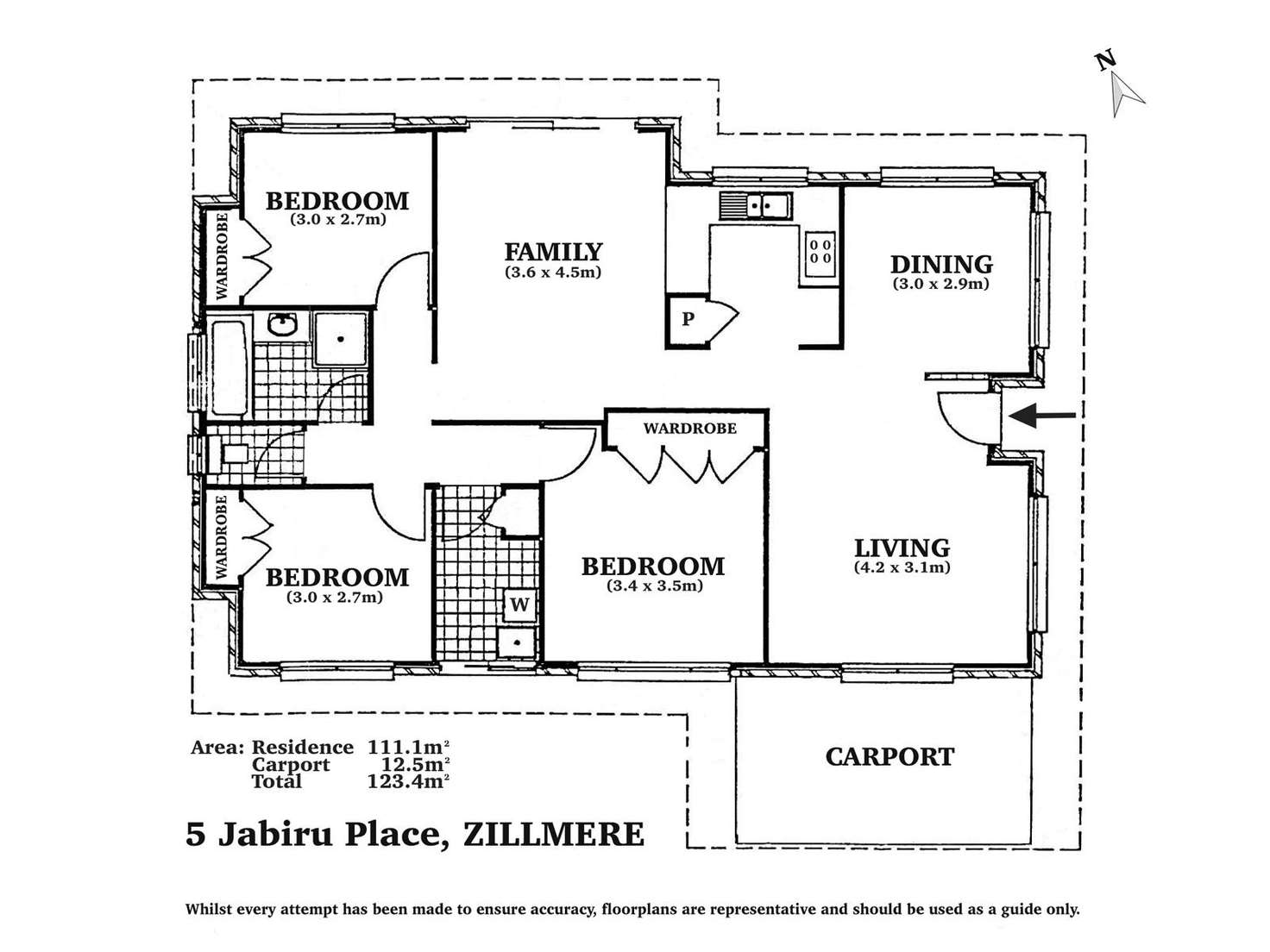 Floorplan of Homely house listing, 5 Jabiru Place, Zillmere QLD 4034