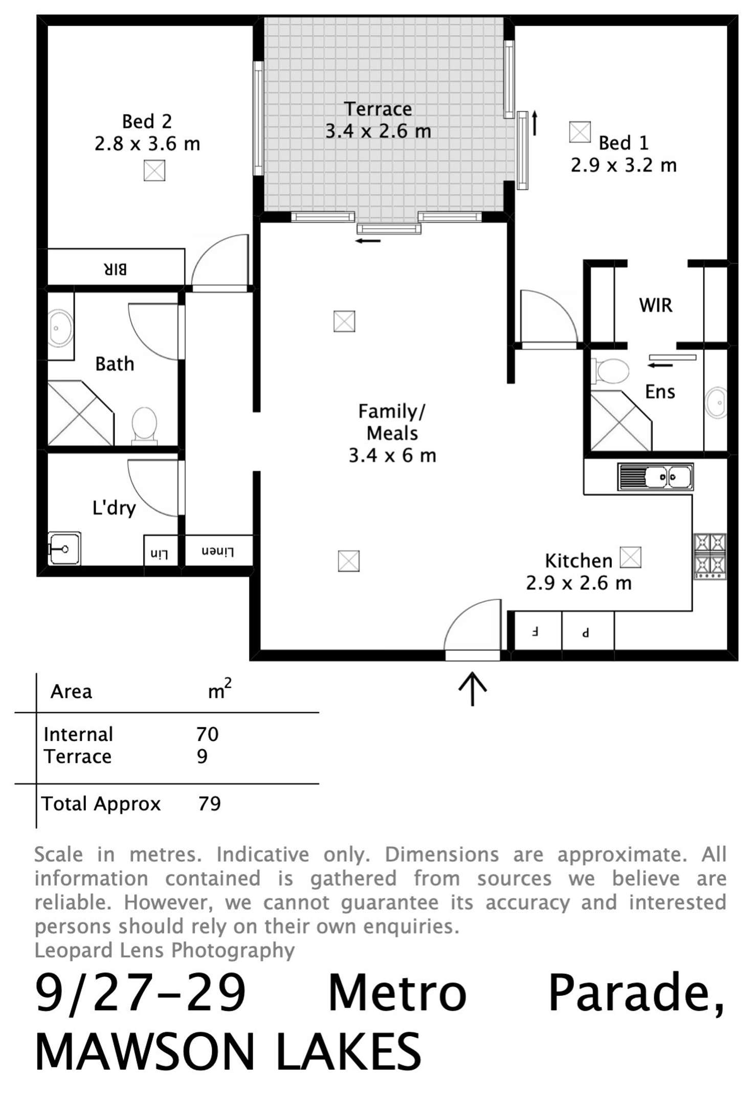 Floorplan of Homely apartment listing, 9, 27-29 Metro Parade, Mawson Lakes SA 5095