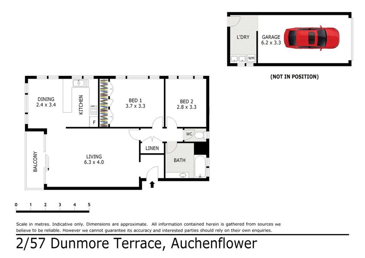 Floorplan of Homely unit listing, 2/57 Dunmore Terrace, Auchenflower QLD 4066