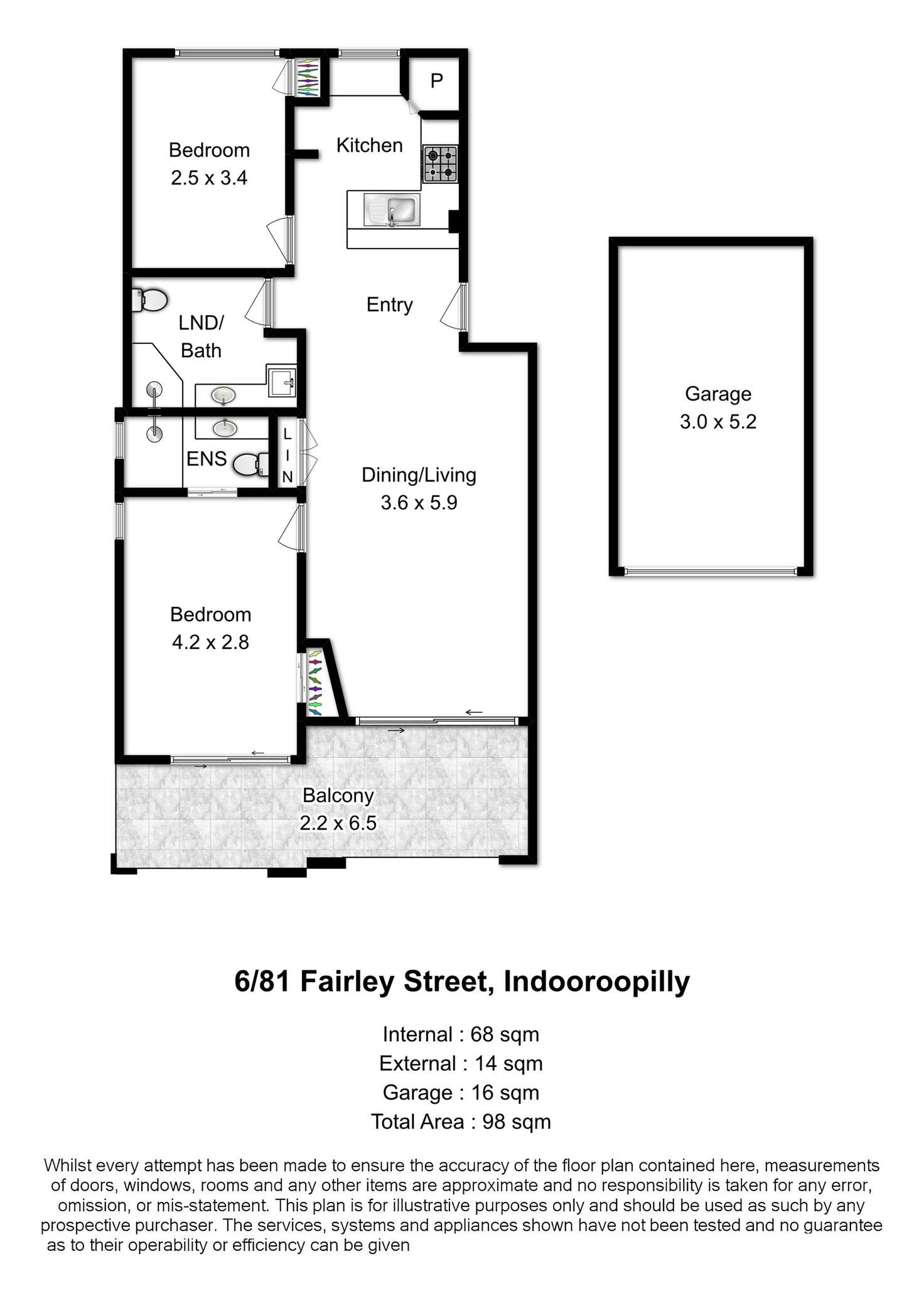 Floorplan of Homely apartment listing, 6/83 Fairley Street, Indooroopilly QLD 4068