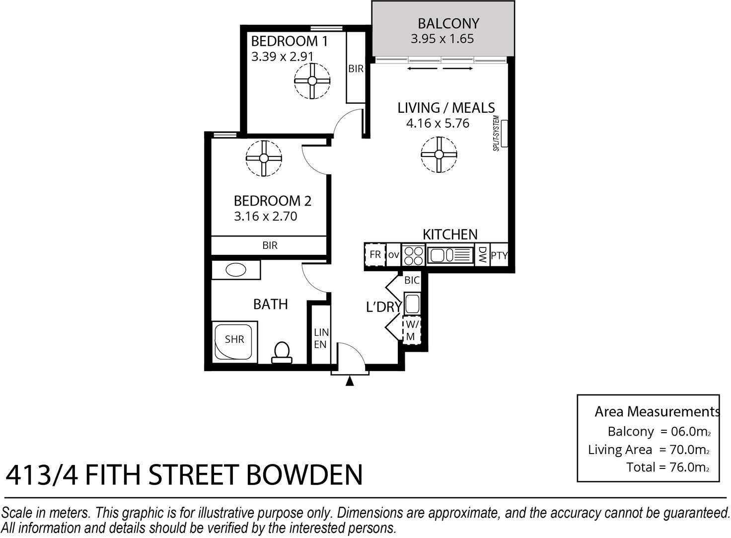 Floorplan of Homely apartment listing, 413/4 Fifth Street, Bowden SA 5007