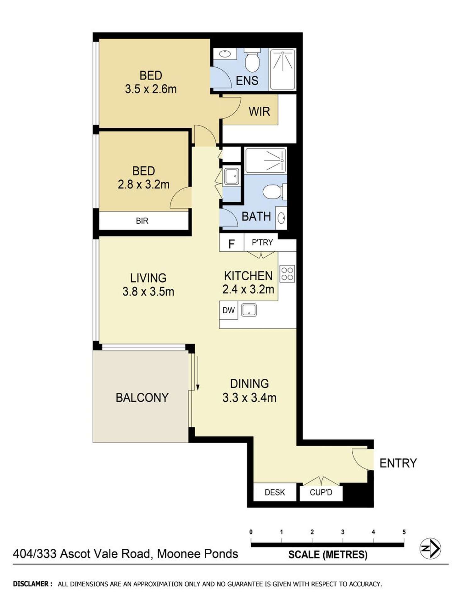 Floorplan of Homely apartment listing, 404/333 Ascot Vale Road, Moonee Ponds VIC 3039