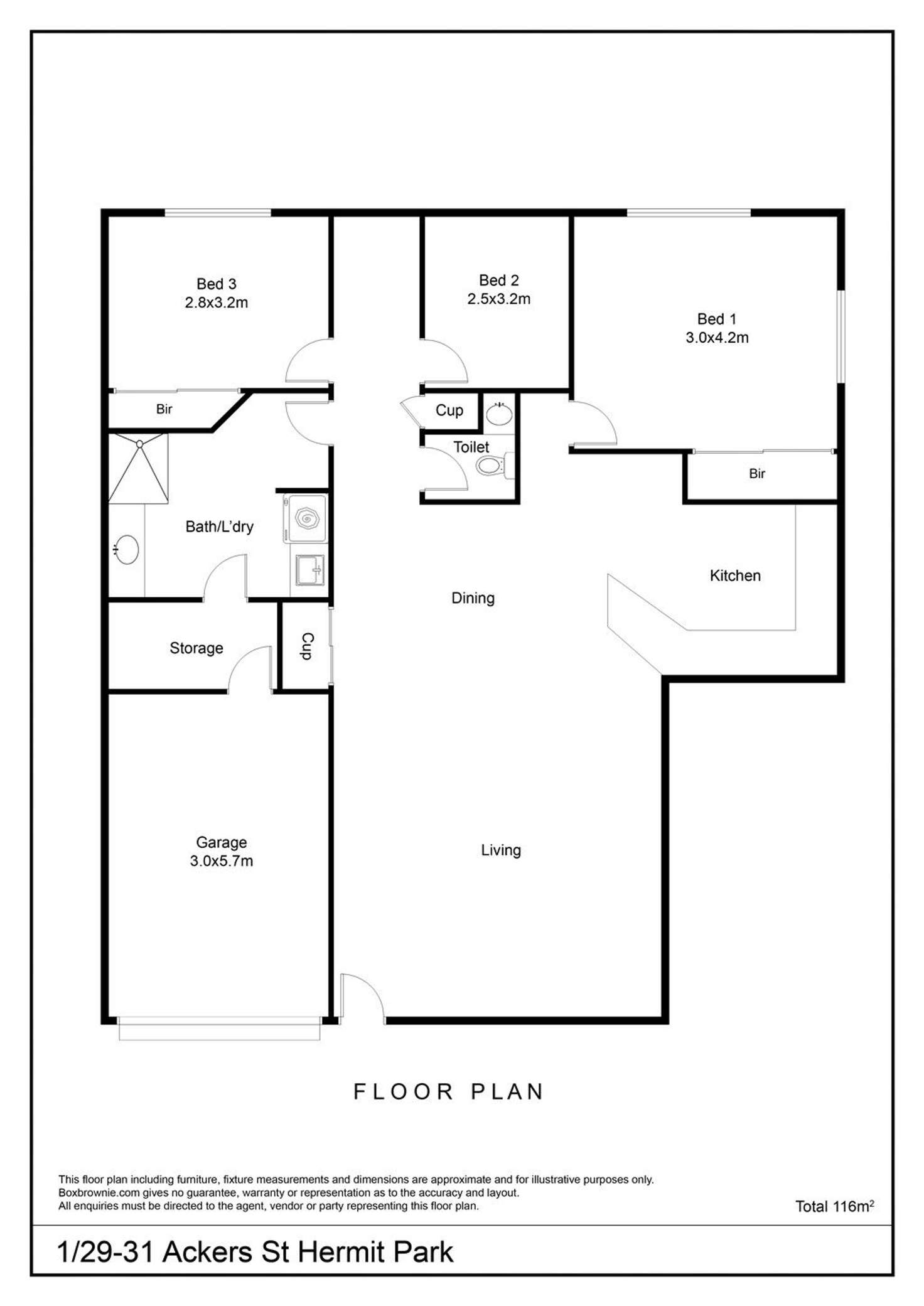 Floorplan of Homely house listing, 1/29-31 Ackers Street, Hermit Park QLD 4812