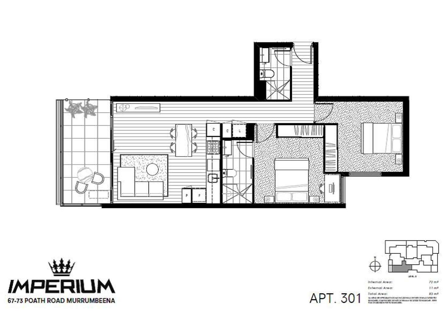 Floorplan of Homely apartment listing, 301/67B Poath Road, Murrumbeena VIC 3163