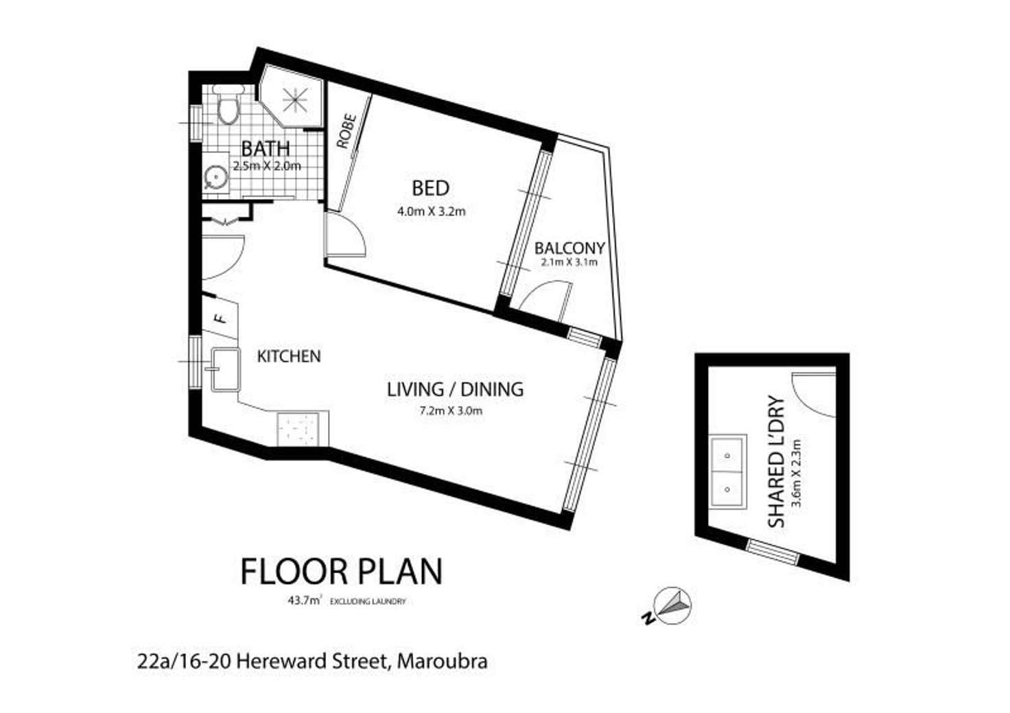 Floorplan of Homely apartment listing, 22A/16-20 Hereward Street, Maroubra NSW 2035