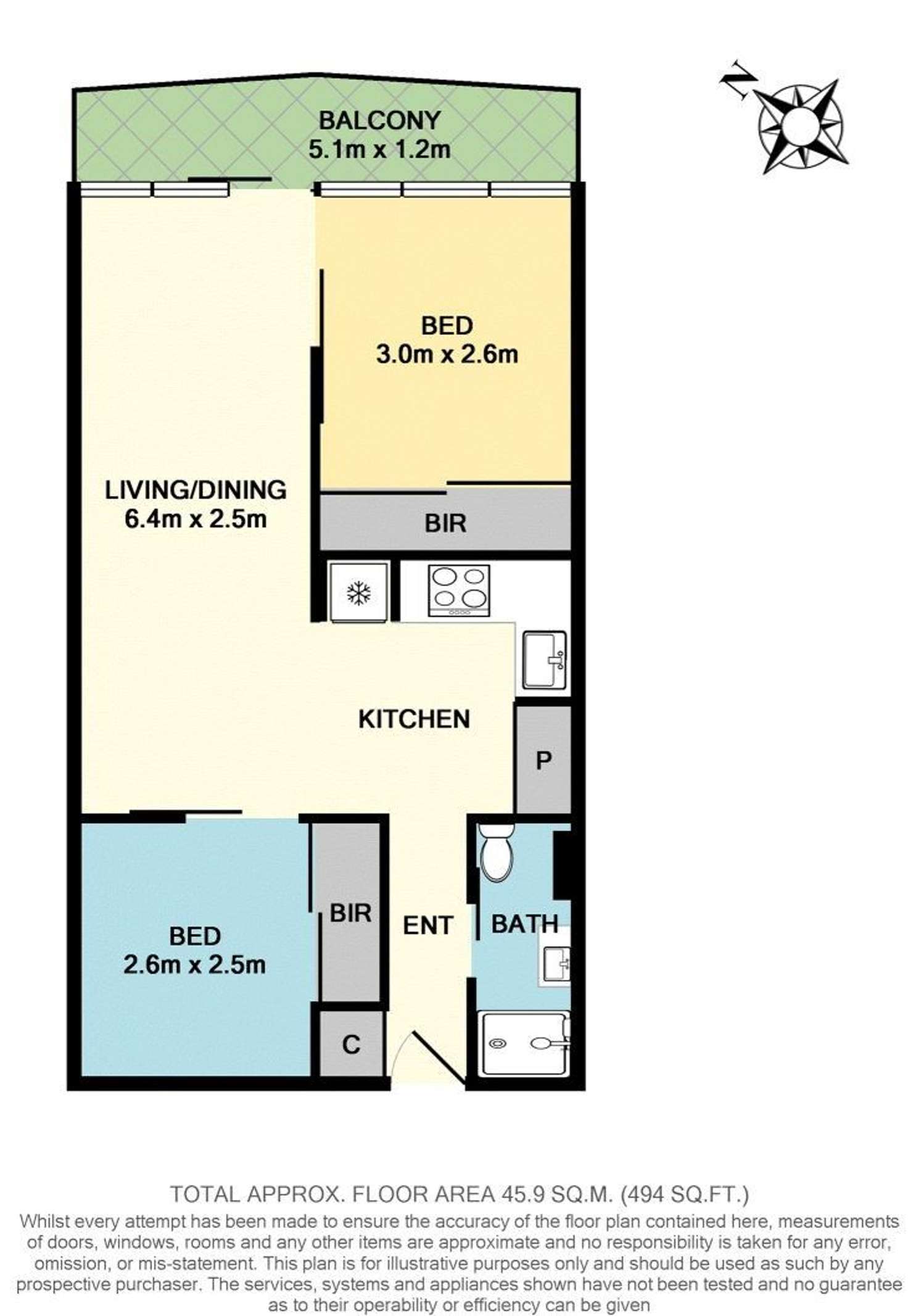 Floorplan of Homely apartment listing, 808/7 Katherine Place, Melbourne VIC 3000