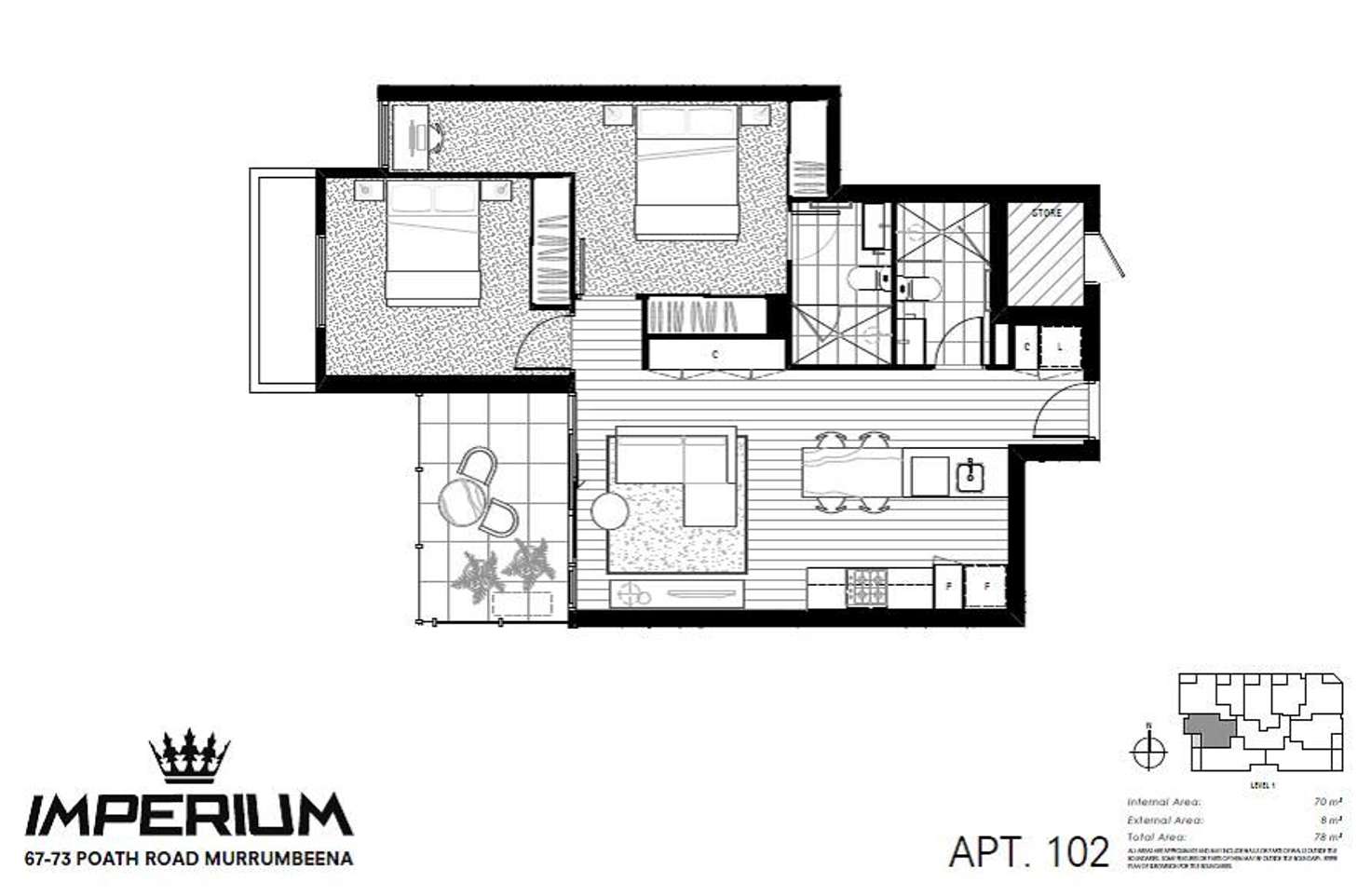 Floorplan of Homely apartment listing, 102/67B Poath Road, Murrumbeena VIC 3163