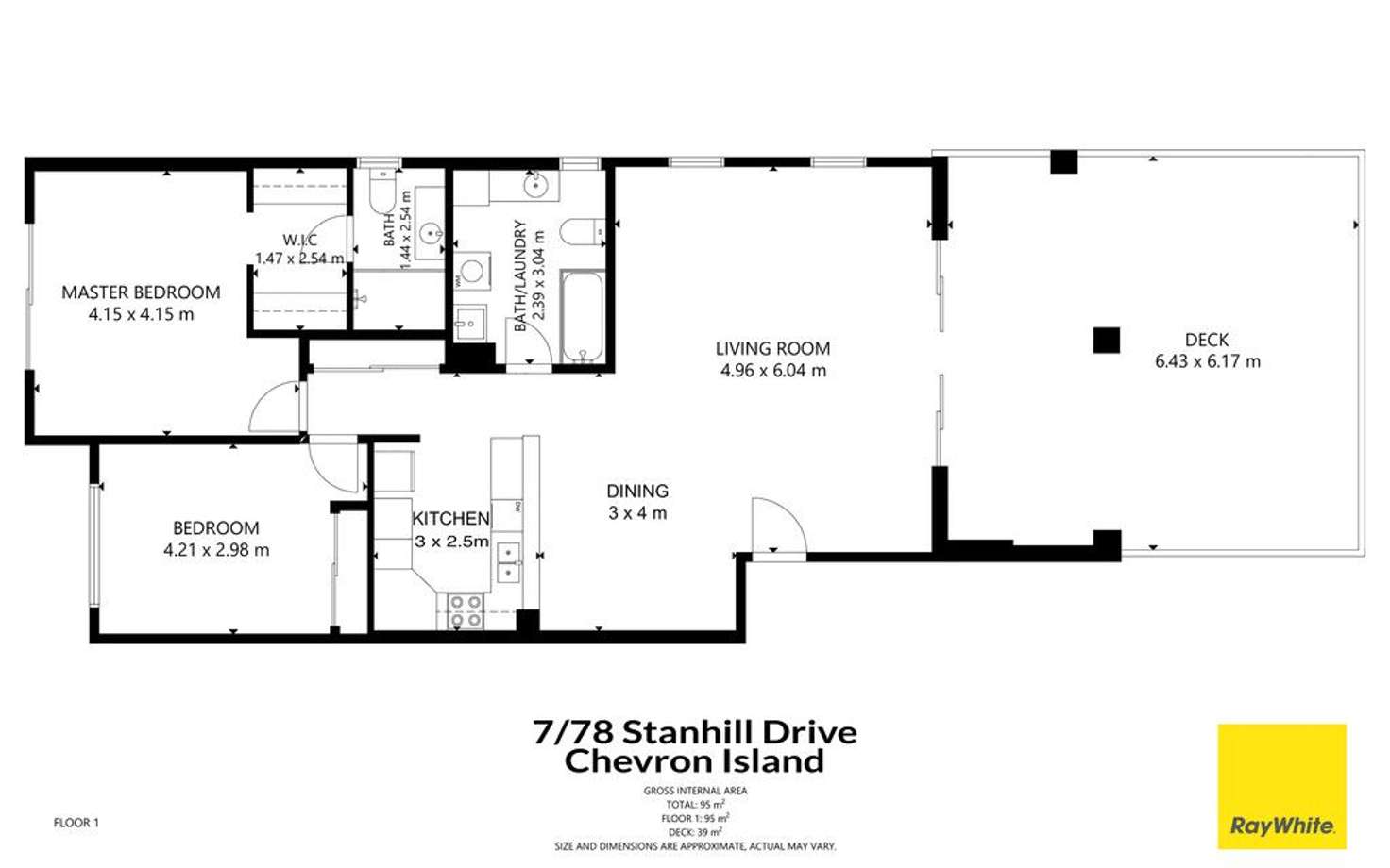 Floorplan of Homely semiDetached listing, 7/78 Stanhill Drive, Chevron Island QLD 4217
