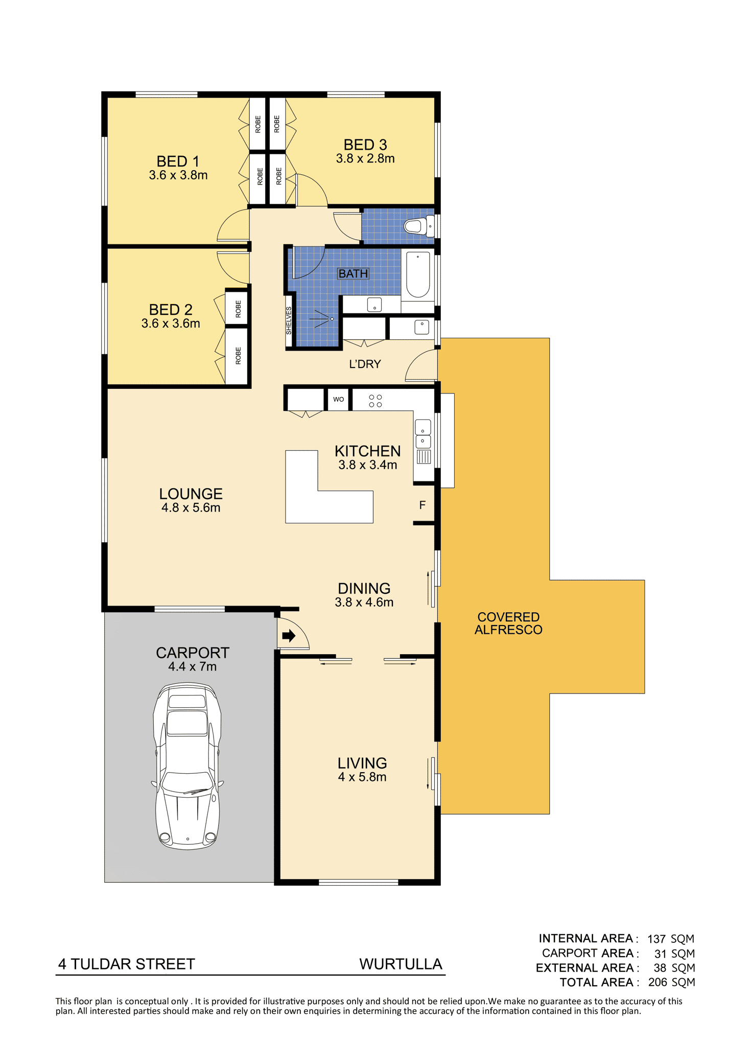 Floorplan of Homely house listing, 4 Tuldar Street, Wurtulla QLD 4575