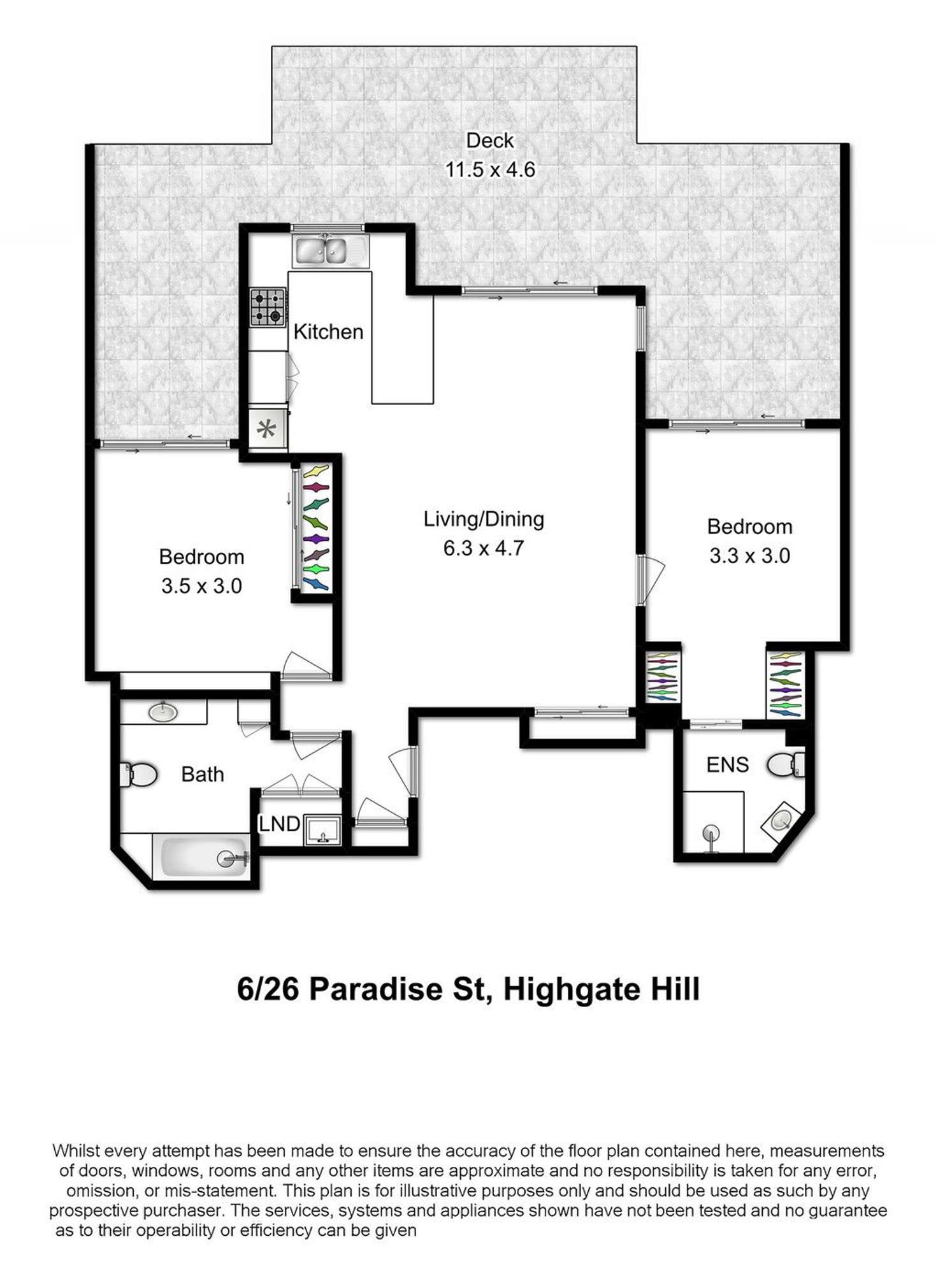 Floorplan of Homely apartment listing, 6/26 Paradise Street, Highgate Hill QLD 4101