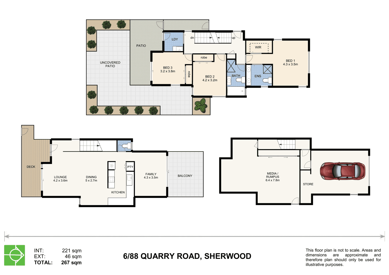 Floorplan of Homely unit listing, 6/88 Quarry Road, Sherwood QLD 4075