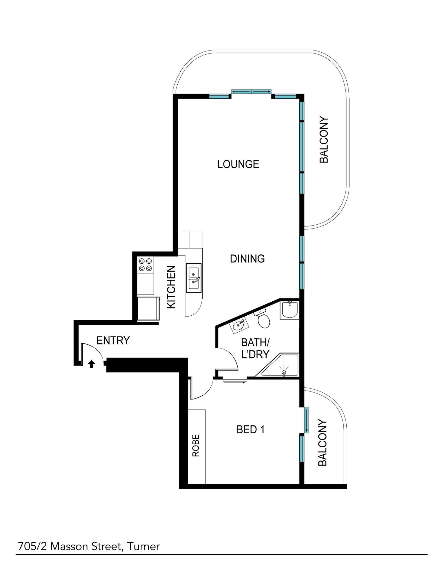 Floorplan of Homely unit listing, 705/2 Masson Street, Turner ACT 2612