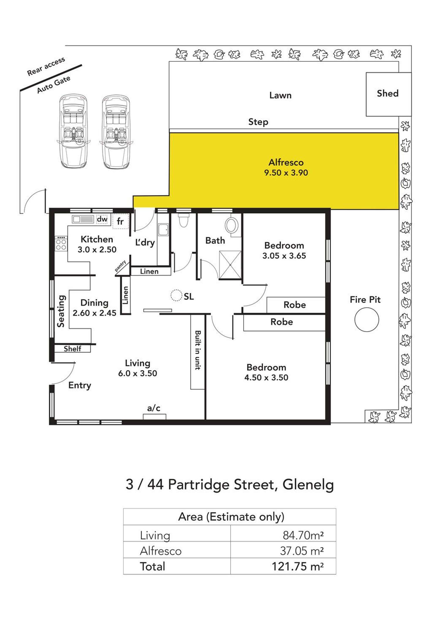 Floorplan of Homely unit listing, 3/44 Partridge Street, Glenelg SA 5045