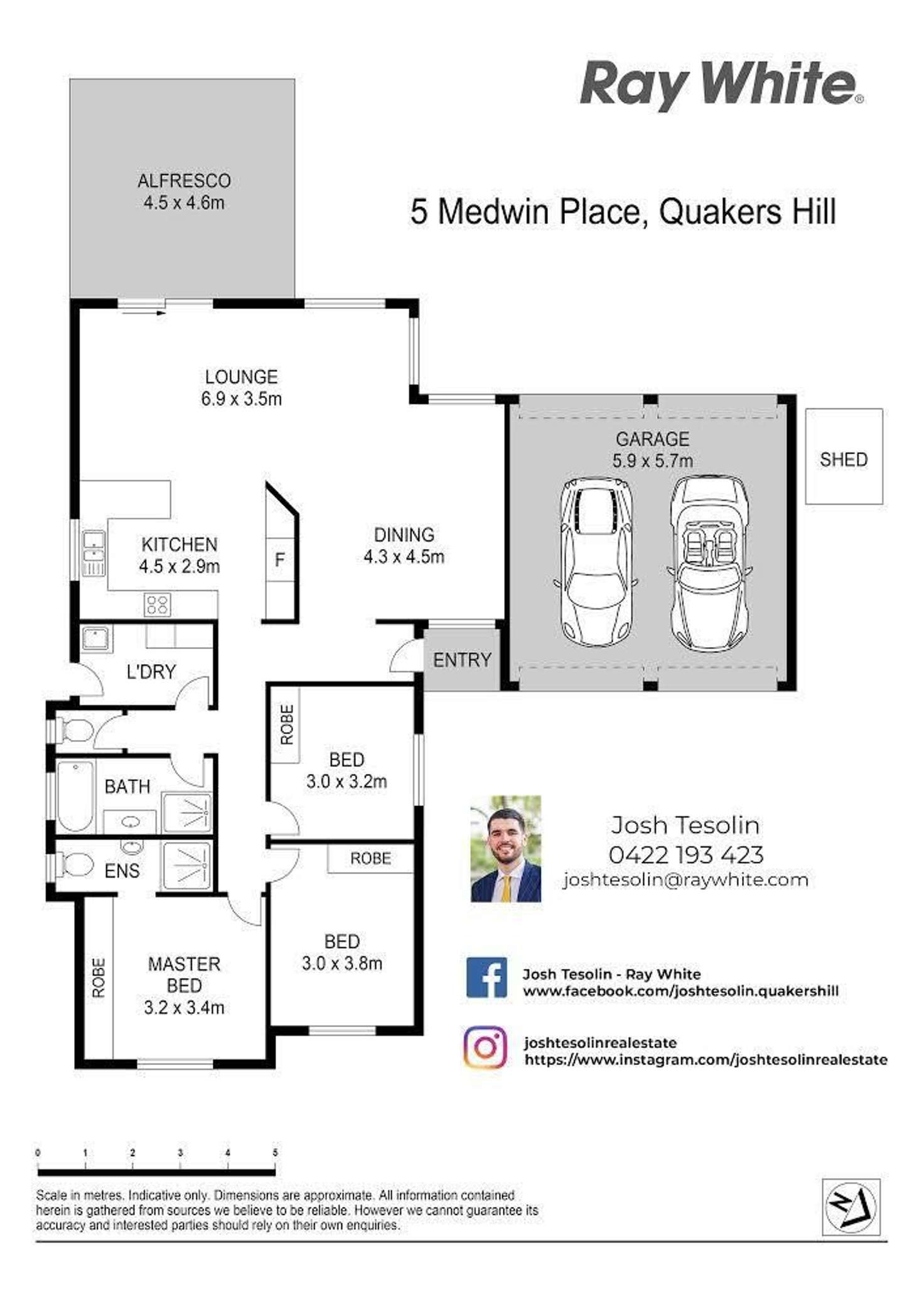 Floorplan of Homely house listing, 5 Medwin Place, Quakers Hill NSW 2763