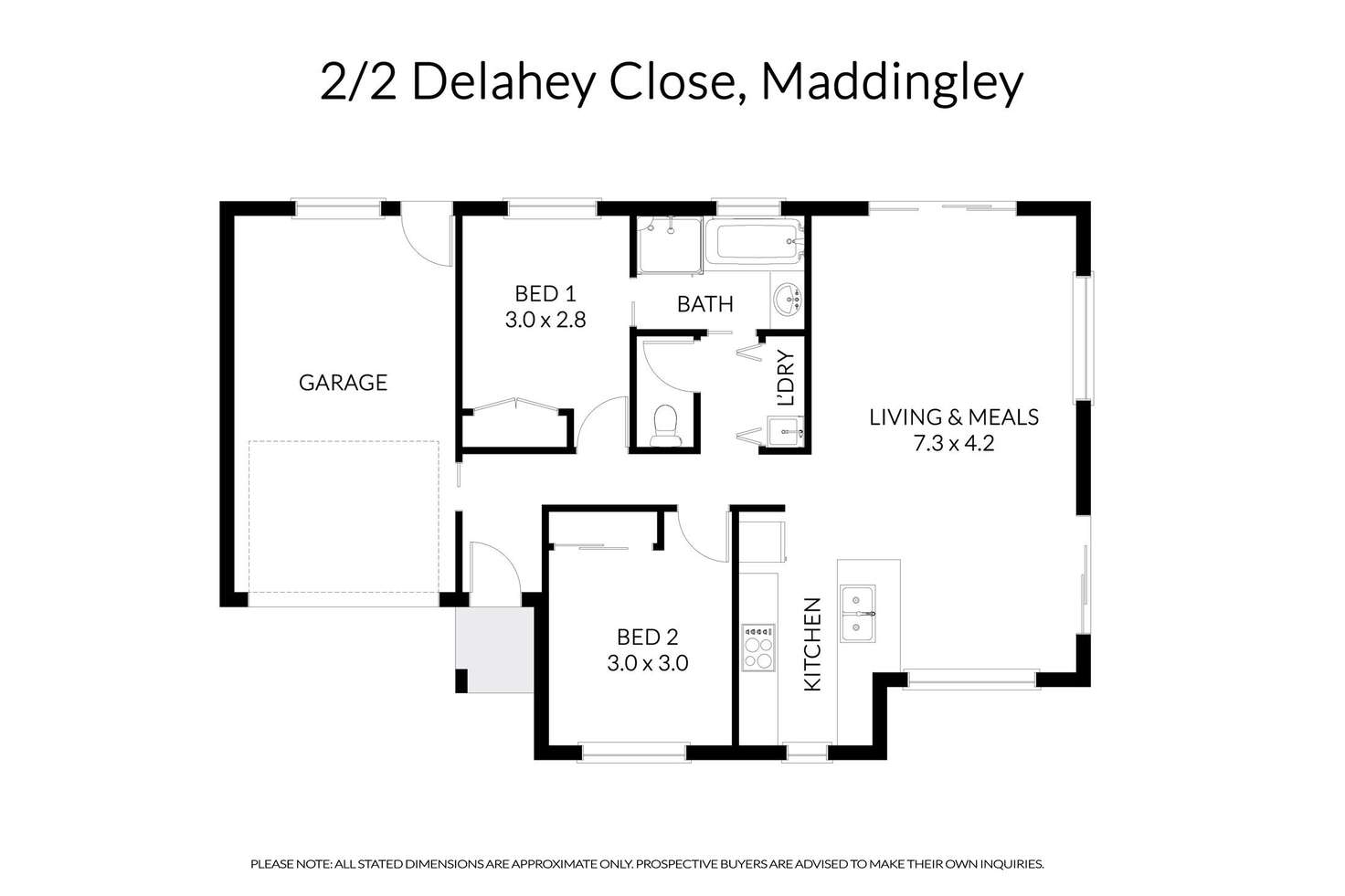 Floorplan of Homely unit listing, 2/2 Delahey Close, Maddingley VIC 3340