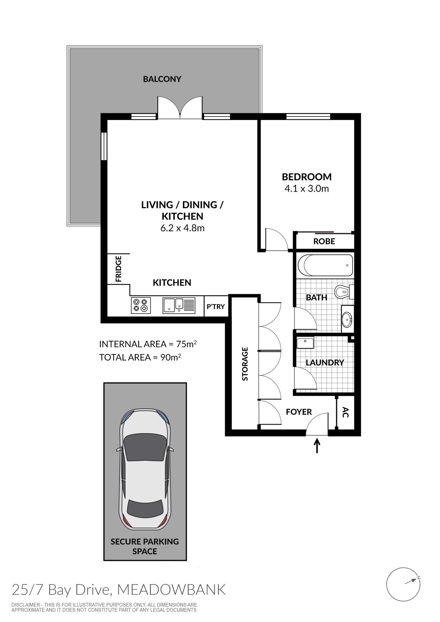 Floorplan of Homely apartment listing, 25/7 Bay Drive, Meadowbank NSW 2114