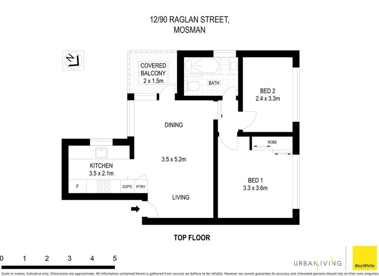 Floorplan of Homely apartment listing, 12/90 Raglan Street, Mosman NSW 2088