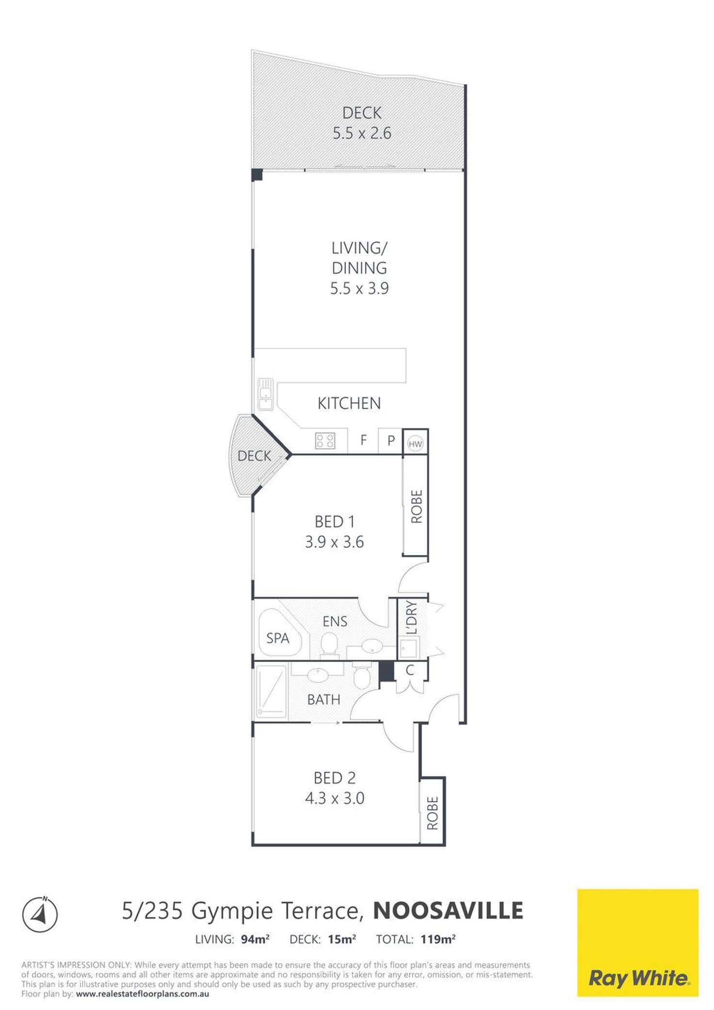 Floorplan of Homely unit listing, 5/235 Gympie Terrace, Noosaville QLD 4566