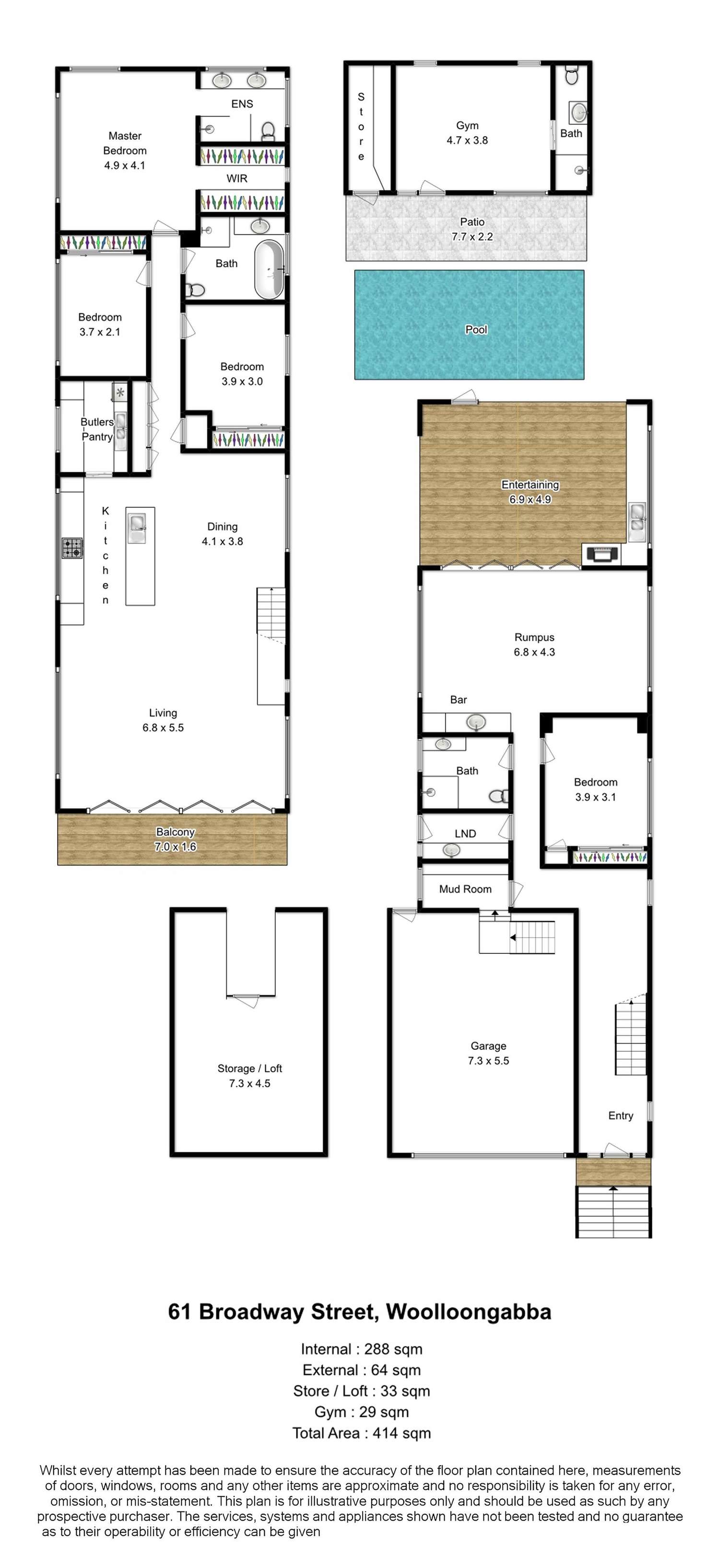 Floorplan of Homely house listing, 61 Broadway Street, Woolloongabba QLD 4102