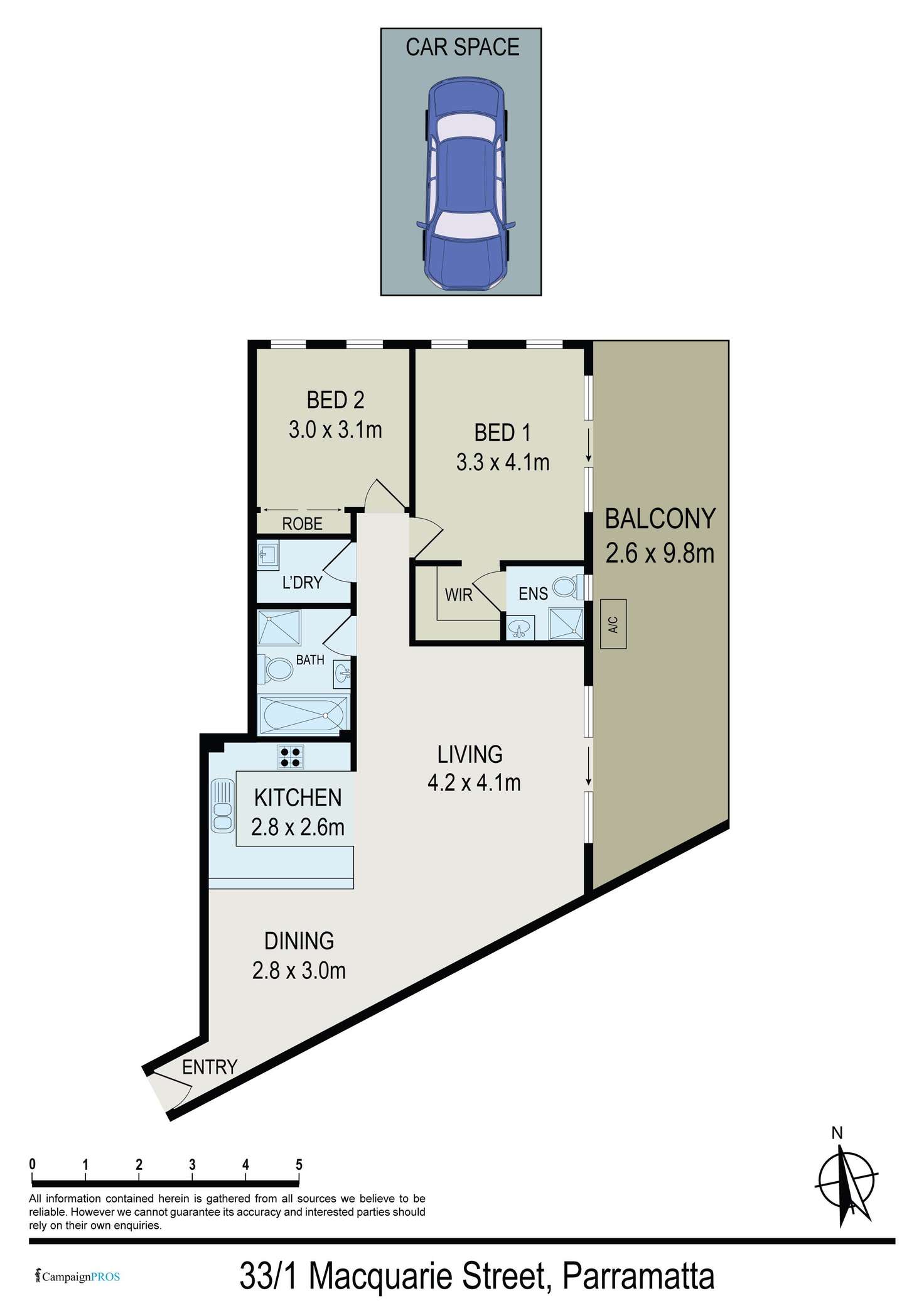 Floorplan of Homely apartment listing, 33/1 Macquarie Street, Parramatta NSW 2150