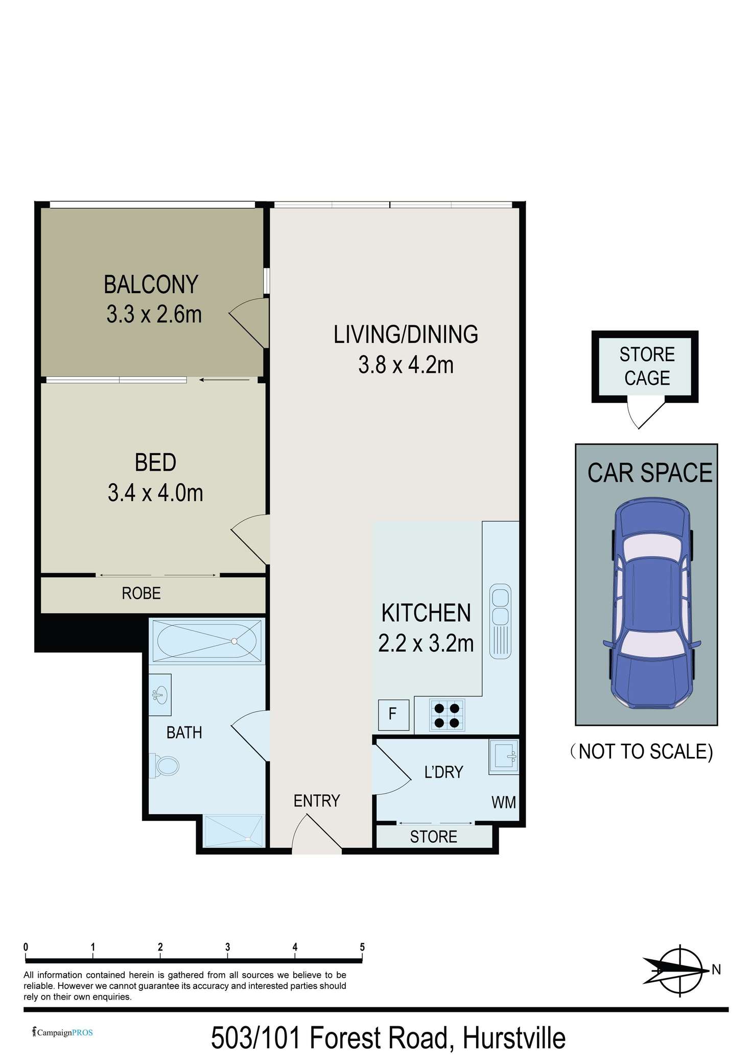 Floorplan of Homely apartment listing, 503/101 Forest Road, Hurstville NSW 2220