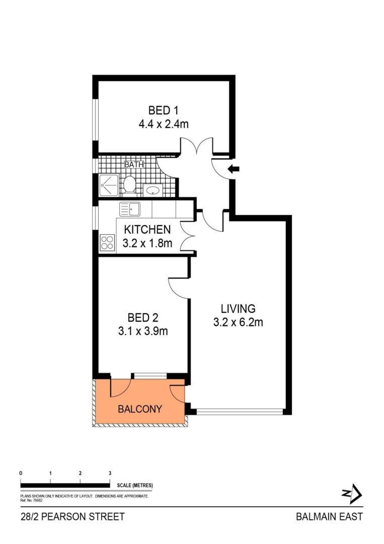 Floorplan of Homely apartment listing, 28/2 Pearson Street, Balmain East NSW 2041