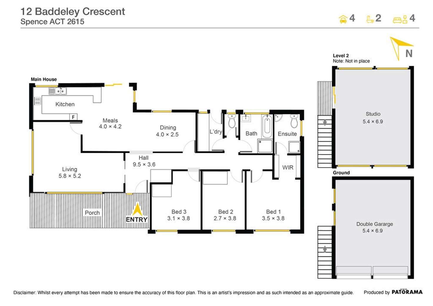 Floorplan of Homely house listing, 12 Baddeley Crescent, Spence ACT 2615