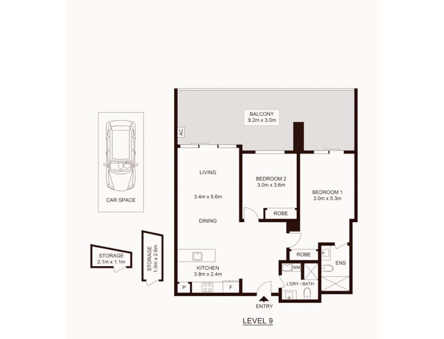 Floorplan of Homely apartment listing, 1905/3-5 Second Avenue, Blacktown NSW 2148