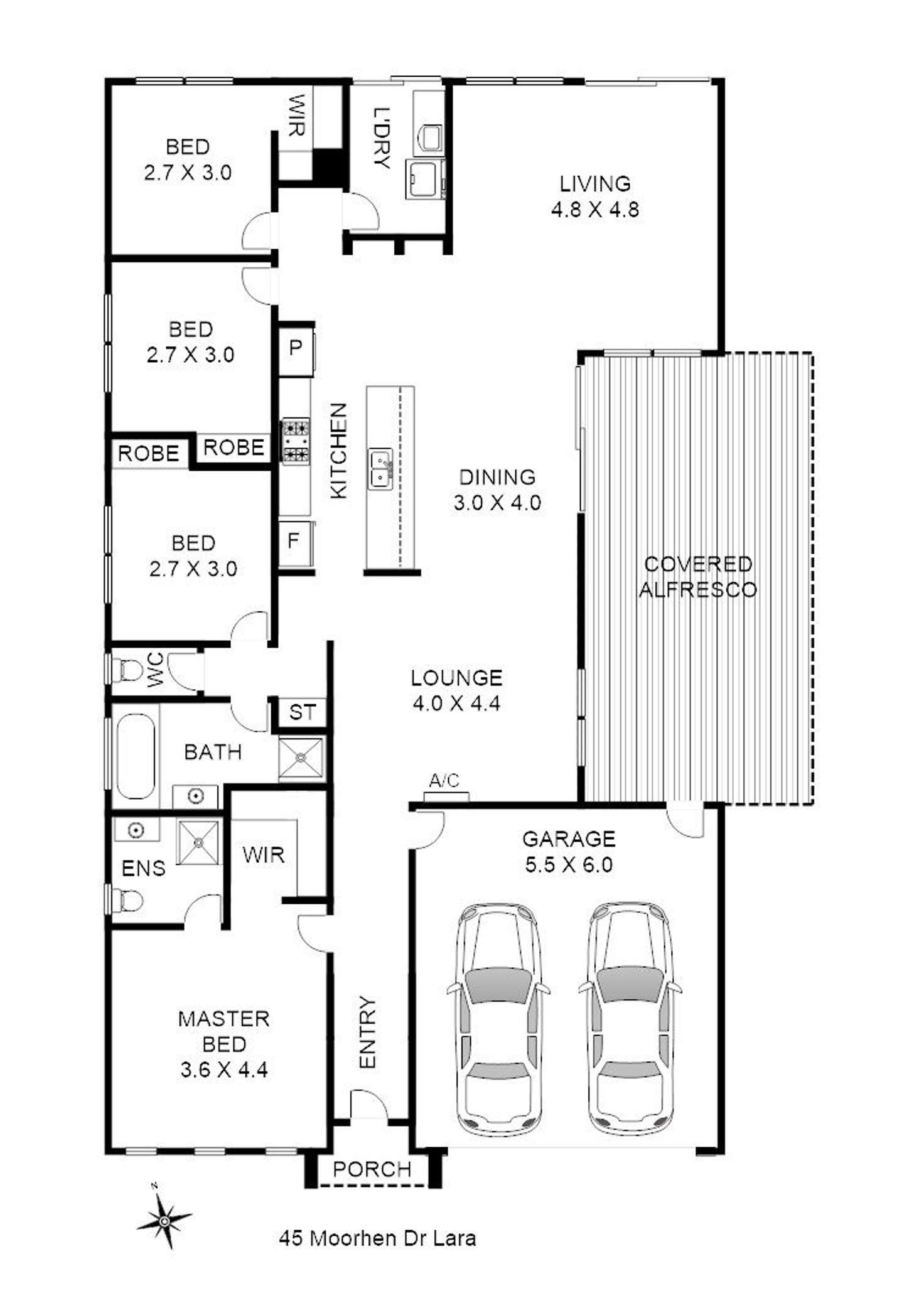 Floorplan of Homely house listing, 45 Moorhen Drive, Lara VIC 3212