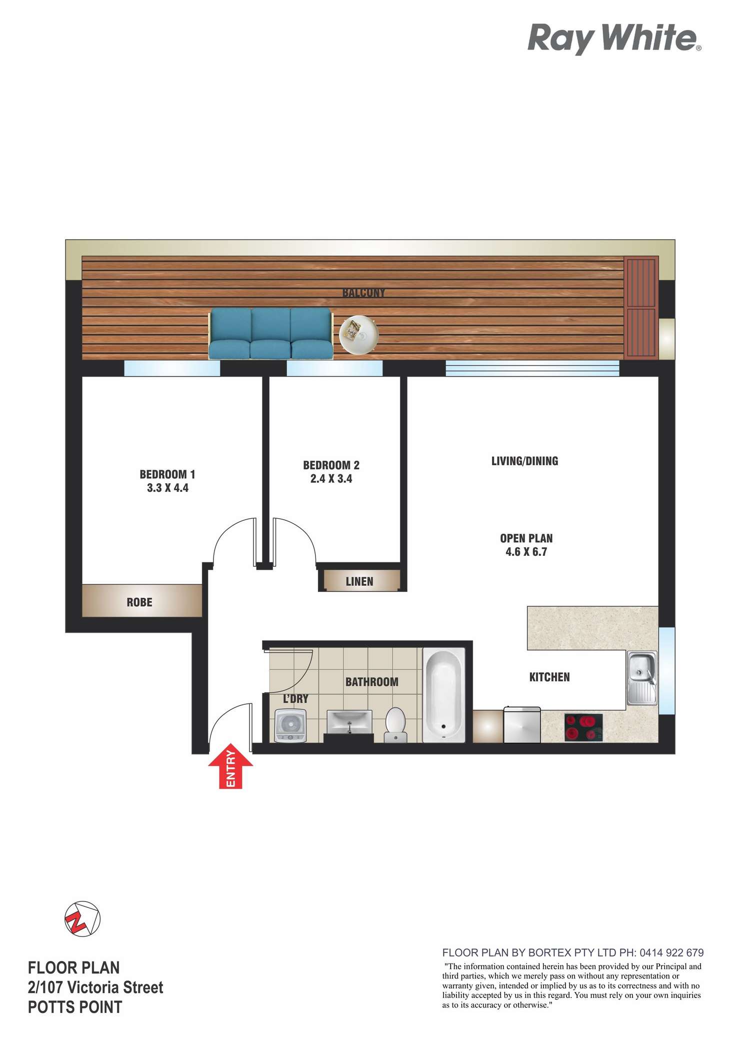Floorplan of Homely apartment listing, 2/107 Victoria Street, Potts Point NSW 2011