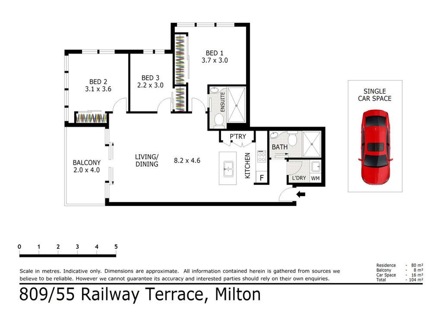Floorplan of Homely apartment listing, 809/55 Railway Terrace, Milton QLD 4064
