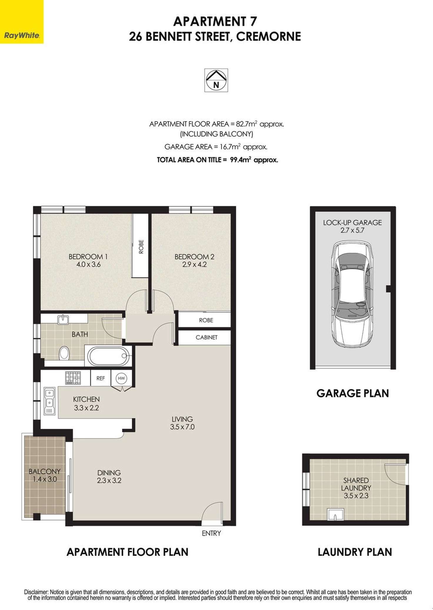 Floorplan of Homely apartment listing, 7/26 Bennett Street, Cremorne NSW 2090